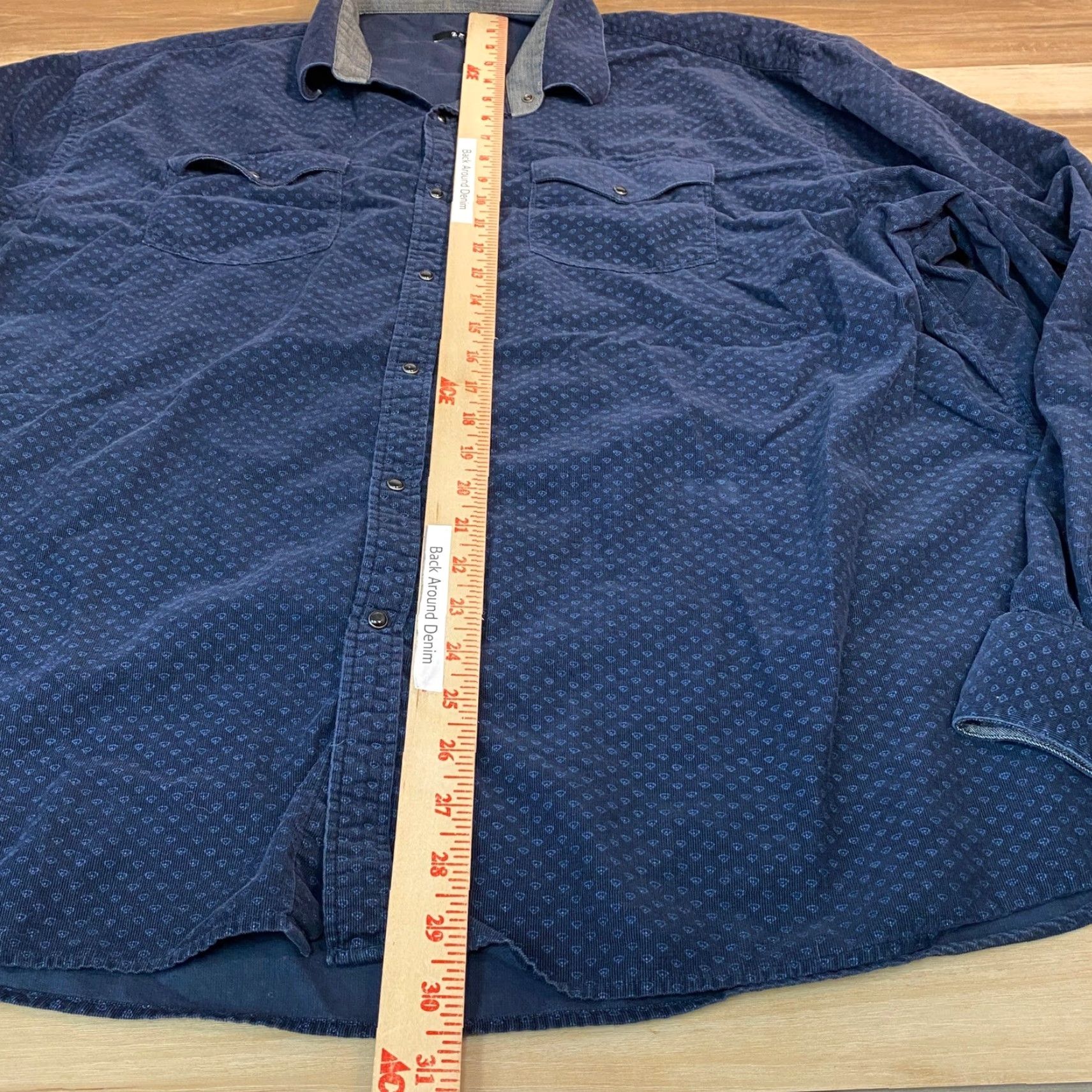 Vintage Zagiri Button-Up Shirt Western Diamond Pattern 3XL Mens Blue Long Sleeve Collared Shirt Size US XXL / EU 58 / 5 - 5 Thumbnail