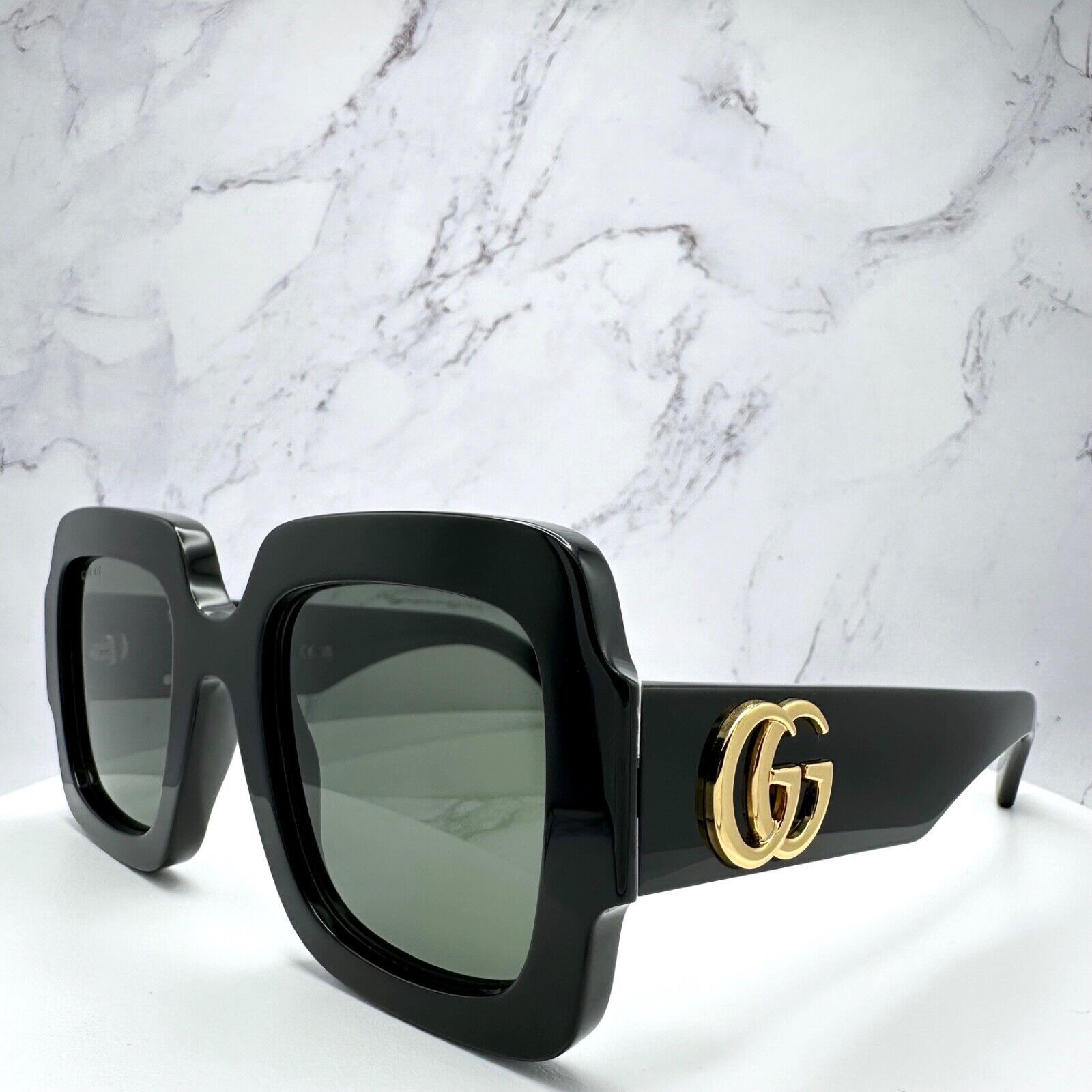 Gucci Gucci Sunglasses New Black Oversized Gold Metal GG Authentic Size ONE SIZE - 11 Thumbnail
