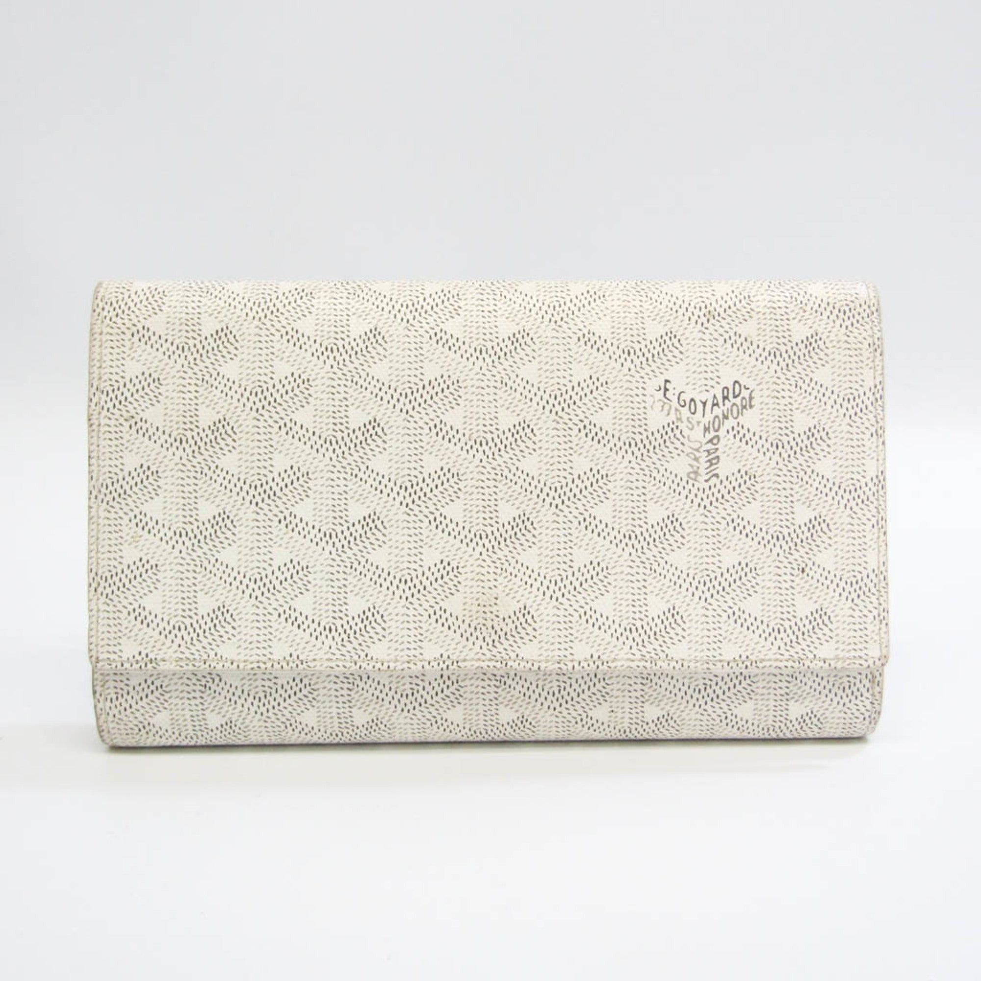 image of Goyard Varenne 51 Men,women Leather,coated Canvas Long Bill Wallet [Bi-Fold] White in Black, Women'