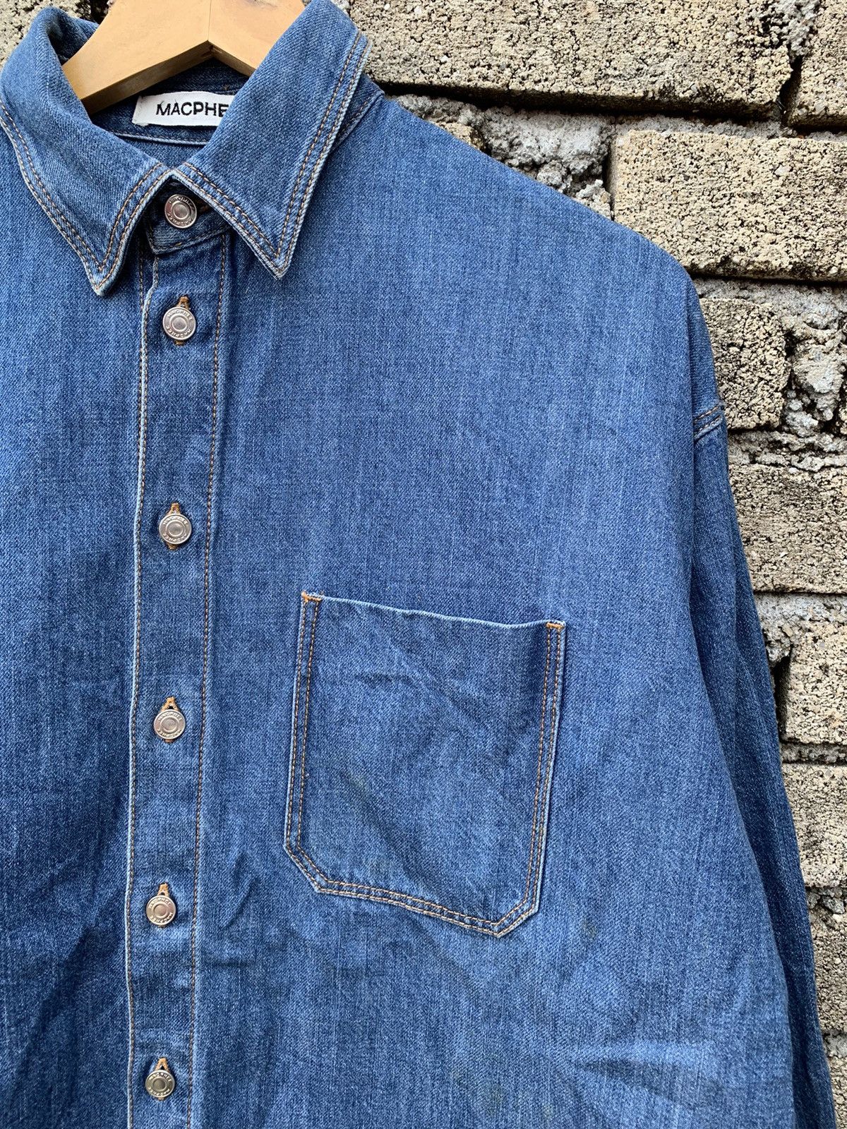 Japanese Brand 🔥Steals🔥 Macphee denim shirt button up Size L / US 10 / IT 46 - 7 Thumbnail