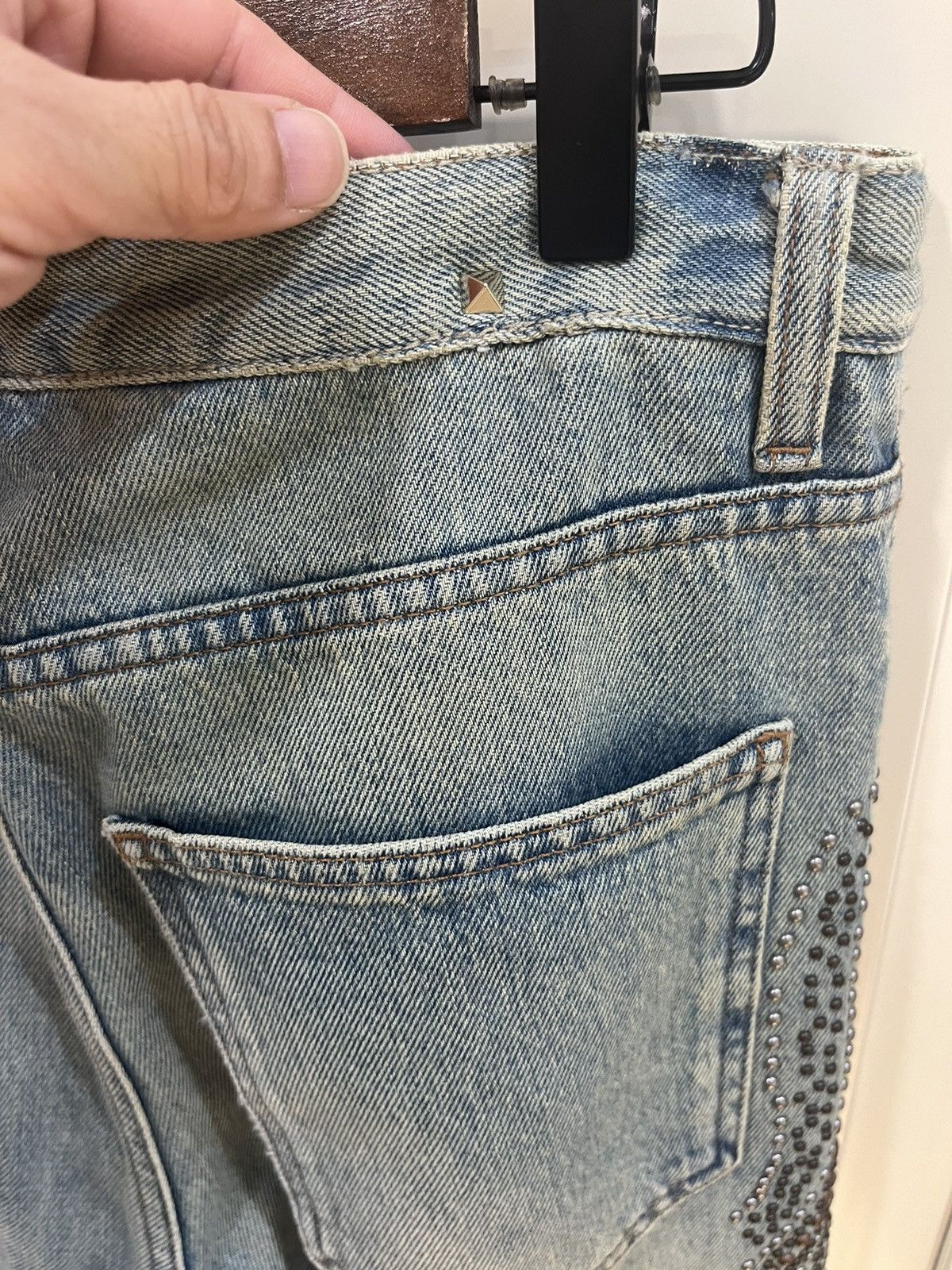 Valentino Valentino Slim-fit studded faded denim jeans size29 Size US 29 - 17 Thumbnail