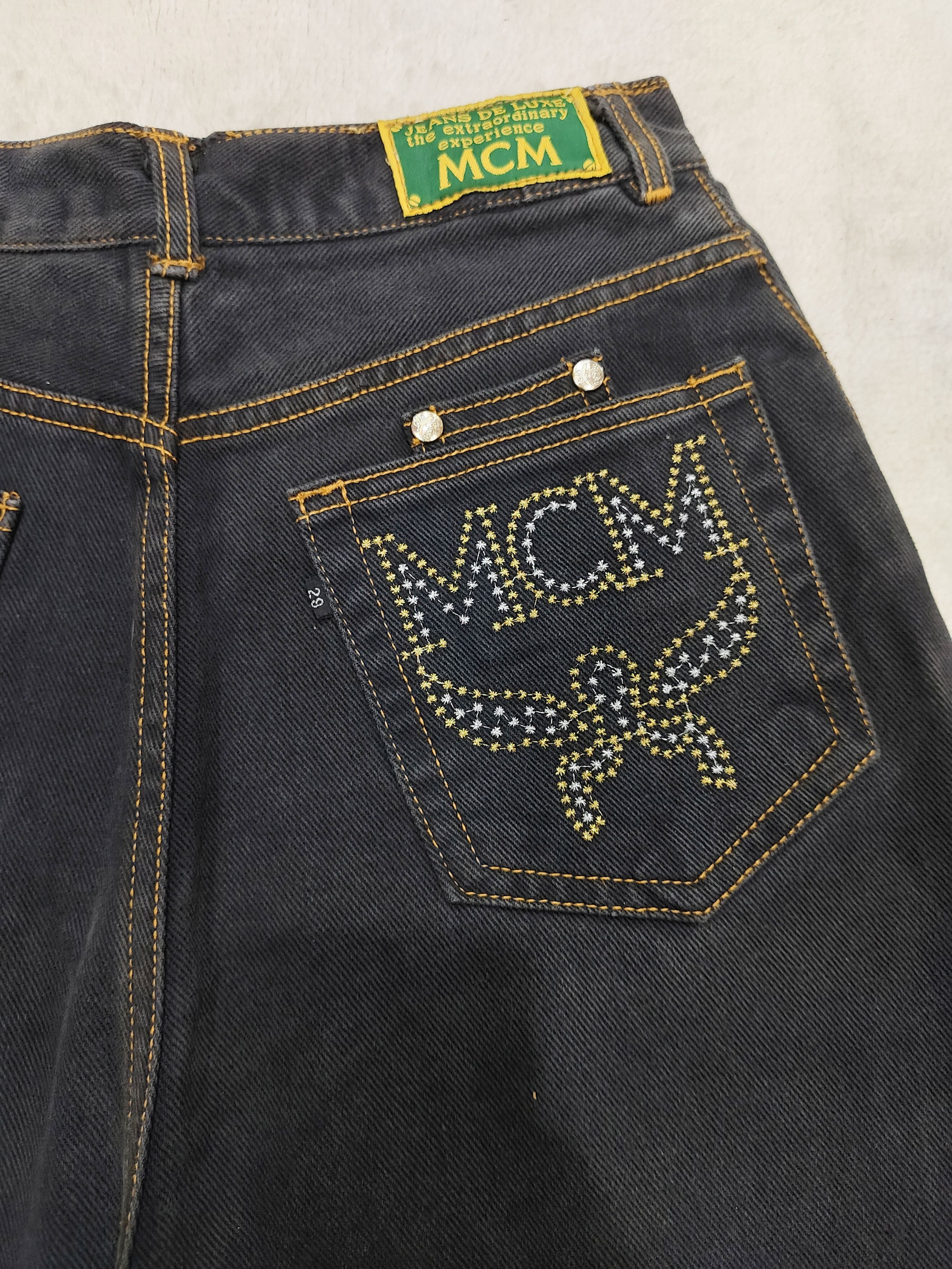 MCM 90s MCM- Embroidered Logo Y2K Archive Washed Jeans Size 29" - 3 Thumbnail