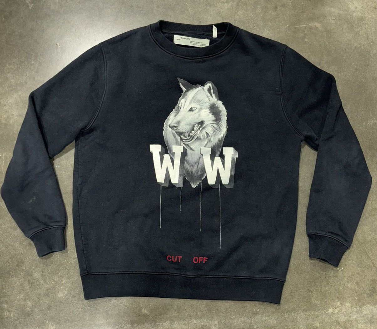 Off-White Off-White Othelo Wolf Crewneck Black | Grailed 