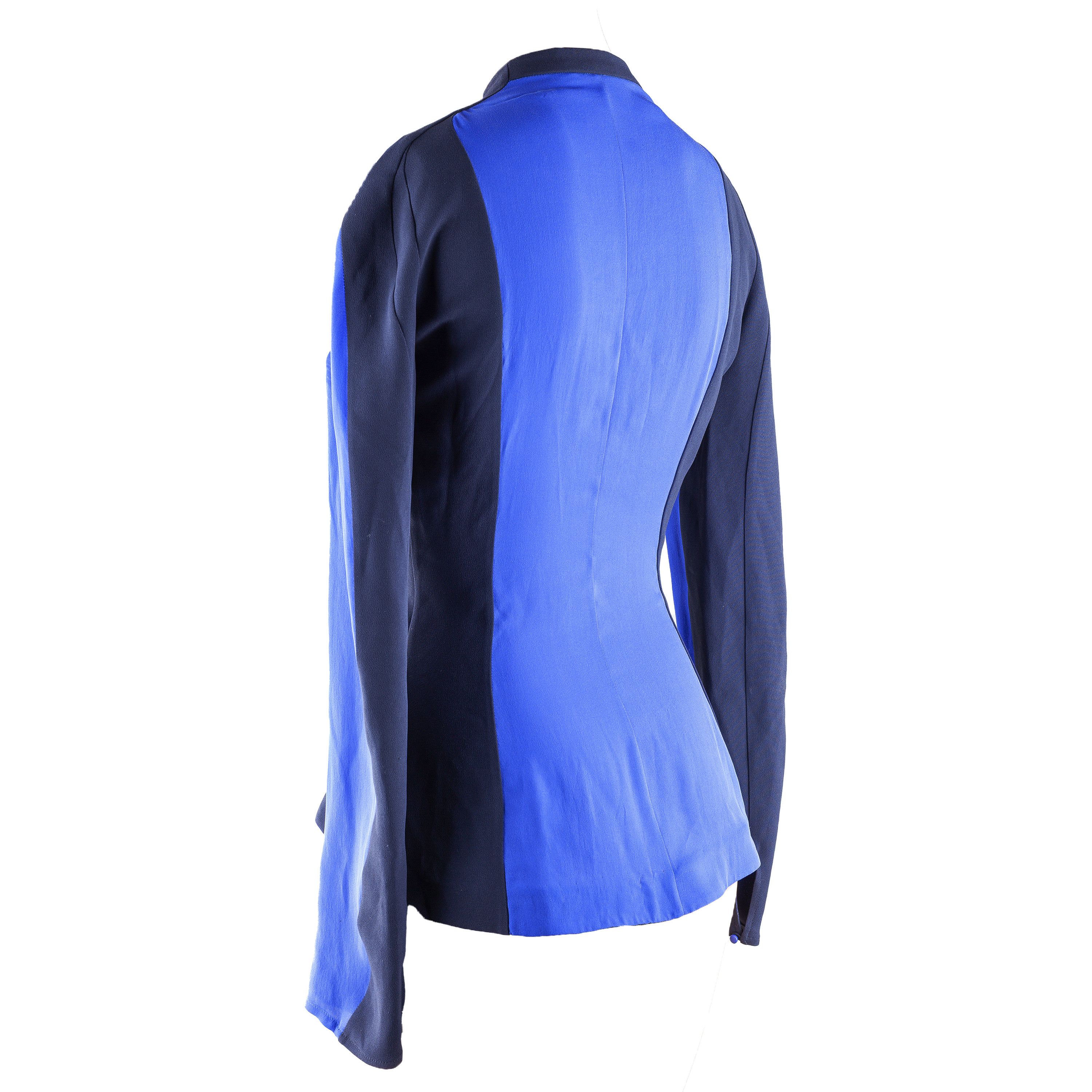 Mugler Thierry Mugler Blue/Black Long Sleeve Shirt (M) Size M / US 6-8 / IT 42-44 - 4 Thumbnail