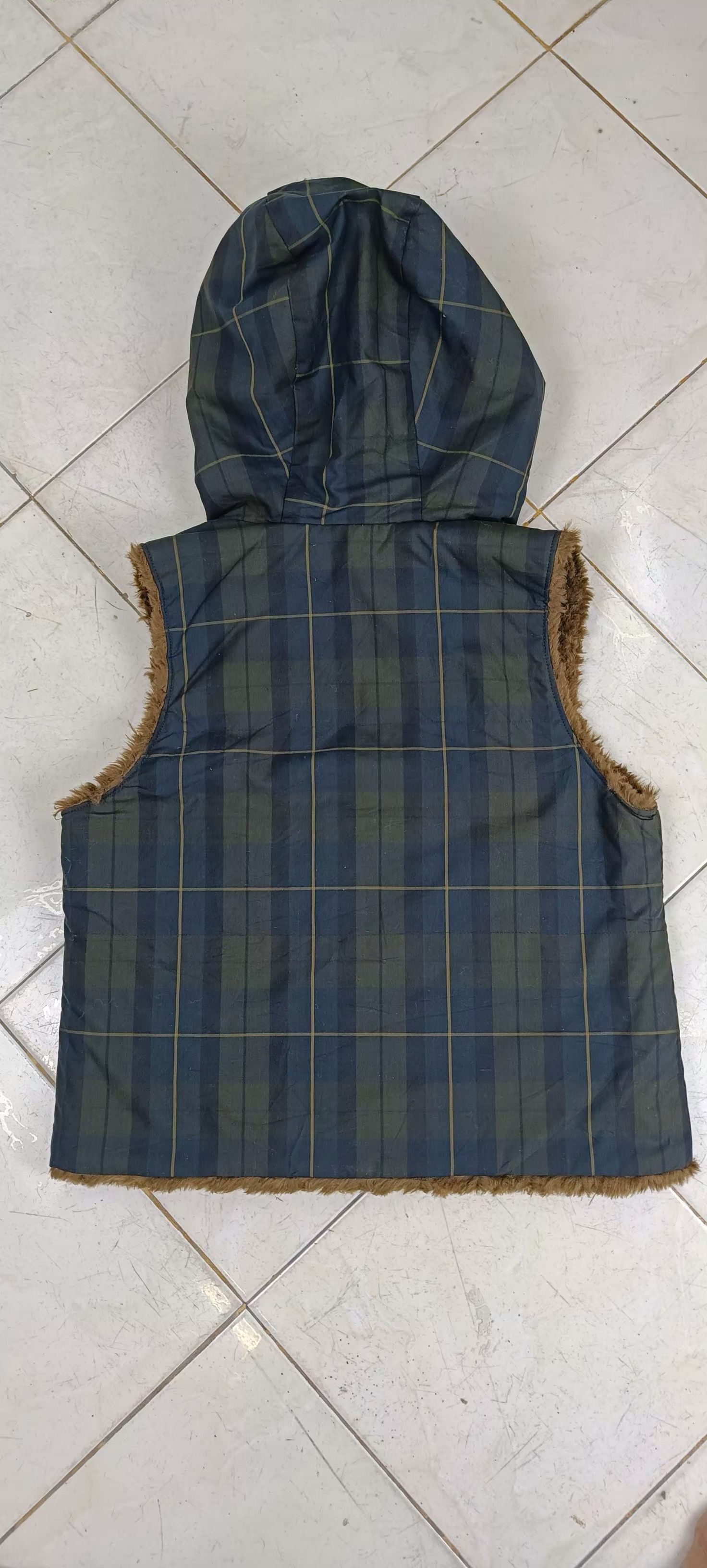 Japanese Brand REVERSIBLE FUR/CHECKER SLEEVELESS JACKET Size US S / EU 44-46 / 1 - 4 Thumbnail