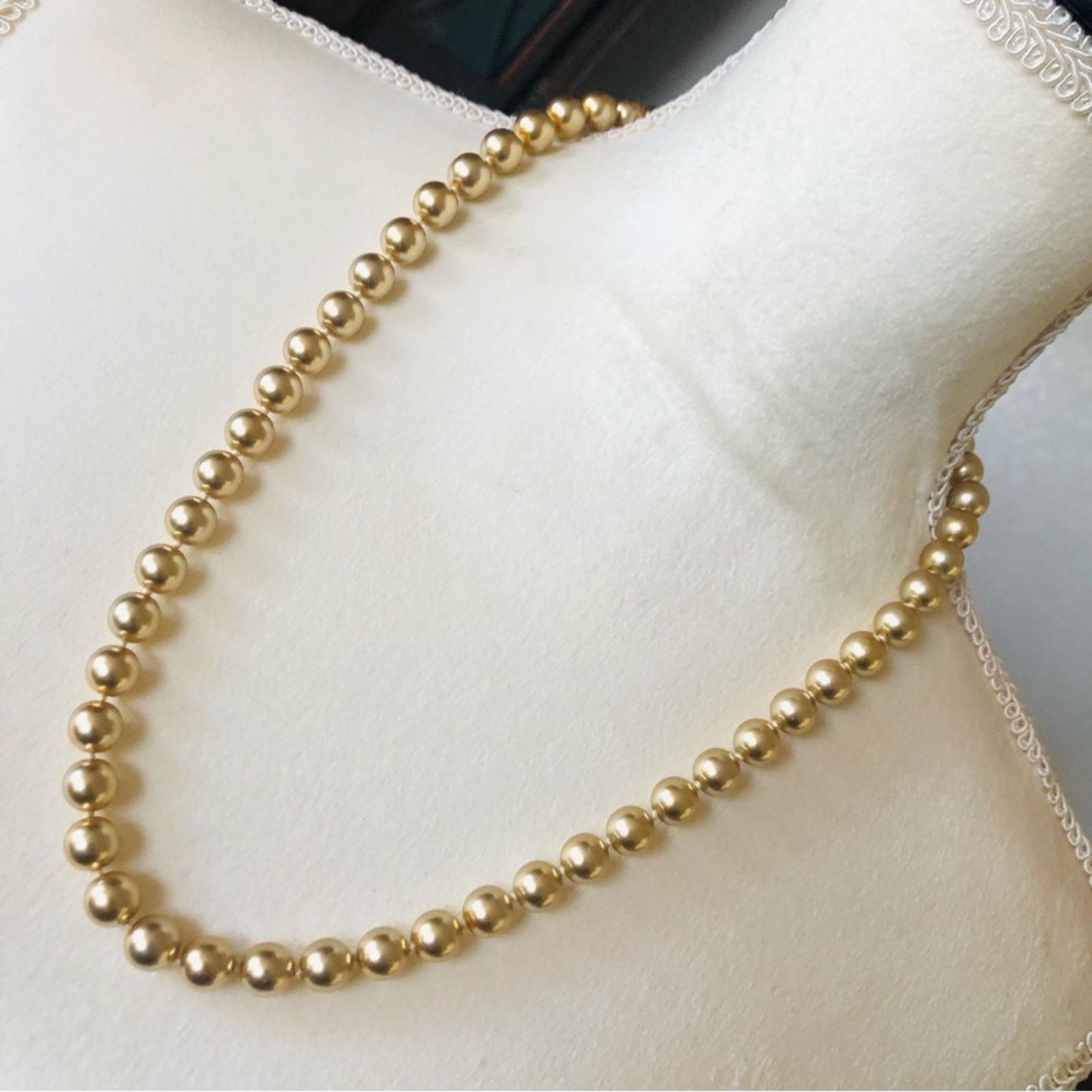 Vintage Vintage knotted gold glass pearl bead necklace Size ONE SIZE - 1 Thumbnail