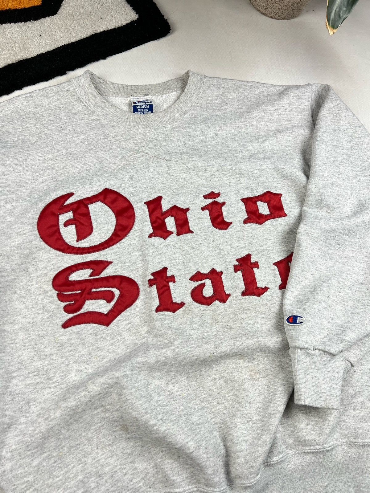 Champion × Vintage Vintage 90's Champion Reverse Weave Ohio State Grey Crewneck Size US M / EU 48-50 / 2 - 2 Thumbnail