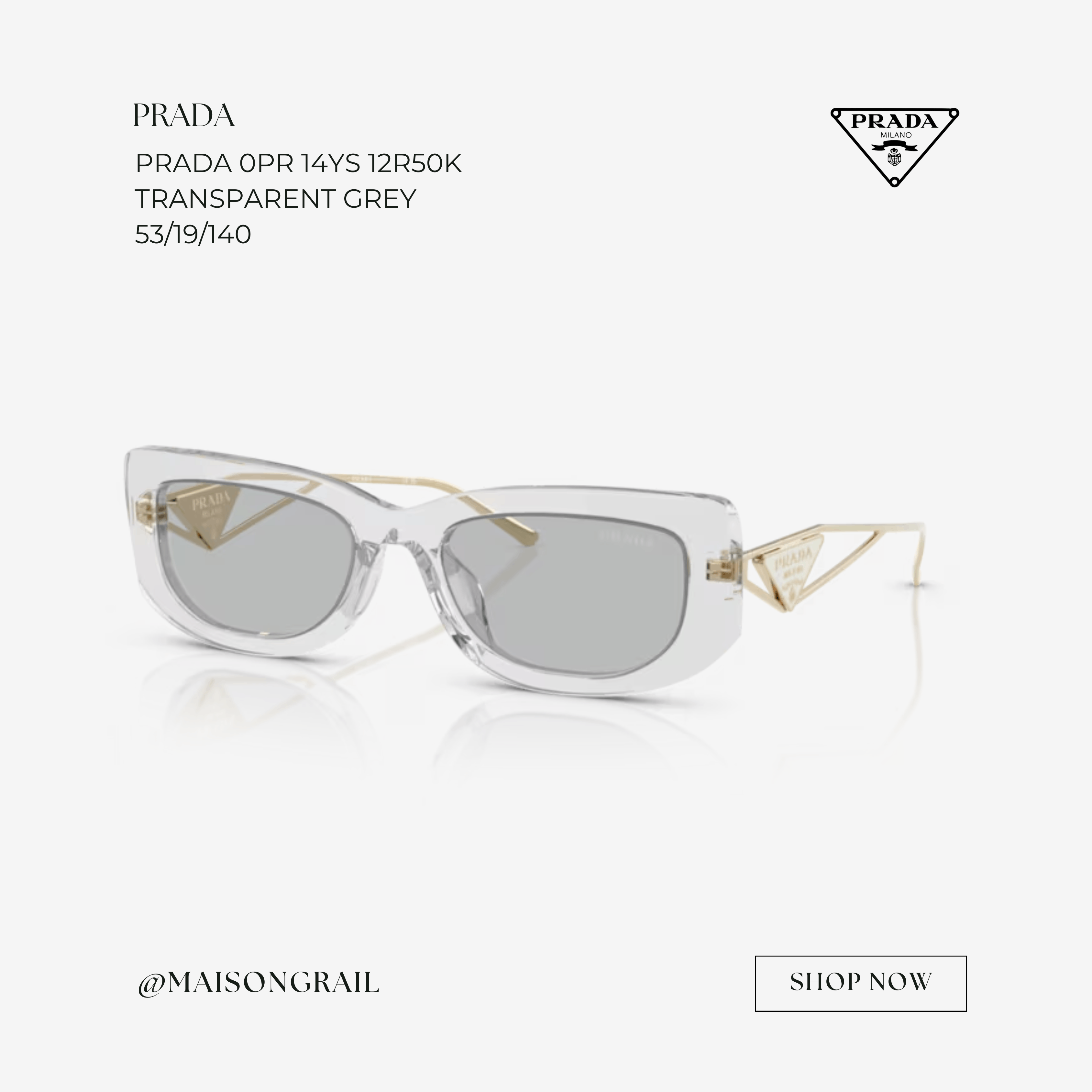 Prada PRADA 0PR 14YS 12R50K SUNGLASSES Size ONE SIZE - 1 Thumbnail