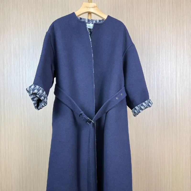Dior Dior Women's Wool Coat in Navy Blue 0089 Size M / US 6-8 / IT 42-44 - 1 Thumbnail