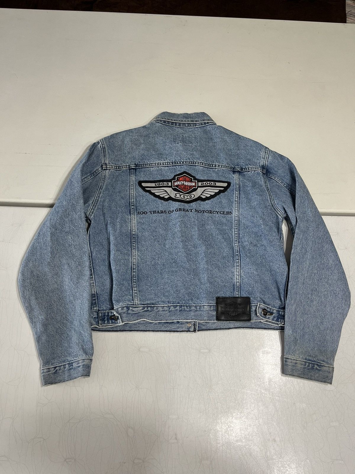 Harley Davidson × Vintage vintage Harley Davidson denim femme jacket Size L / US 10 / IT 46 - 2 Thumbnail