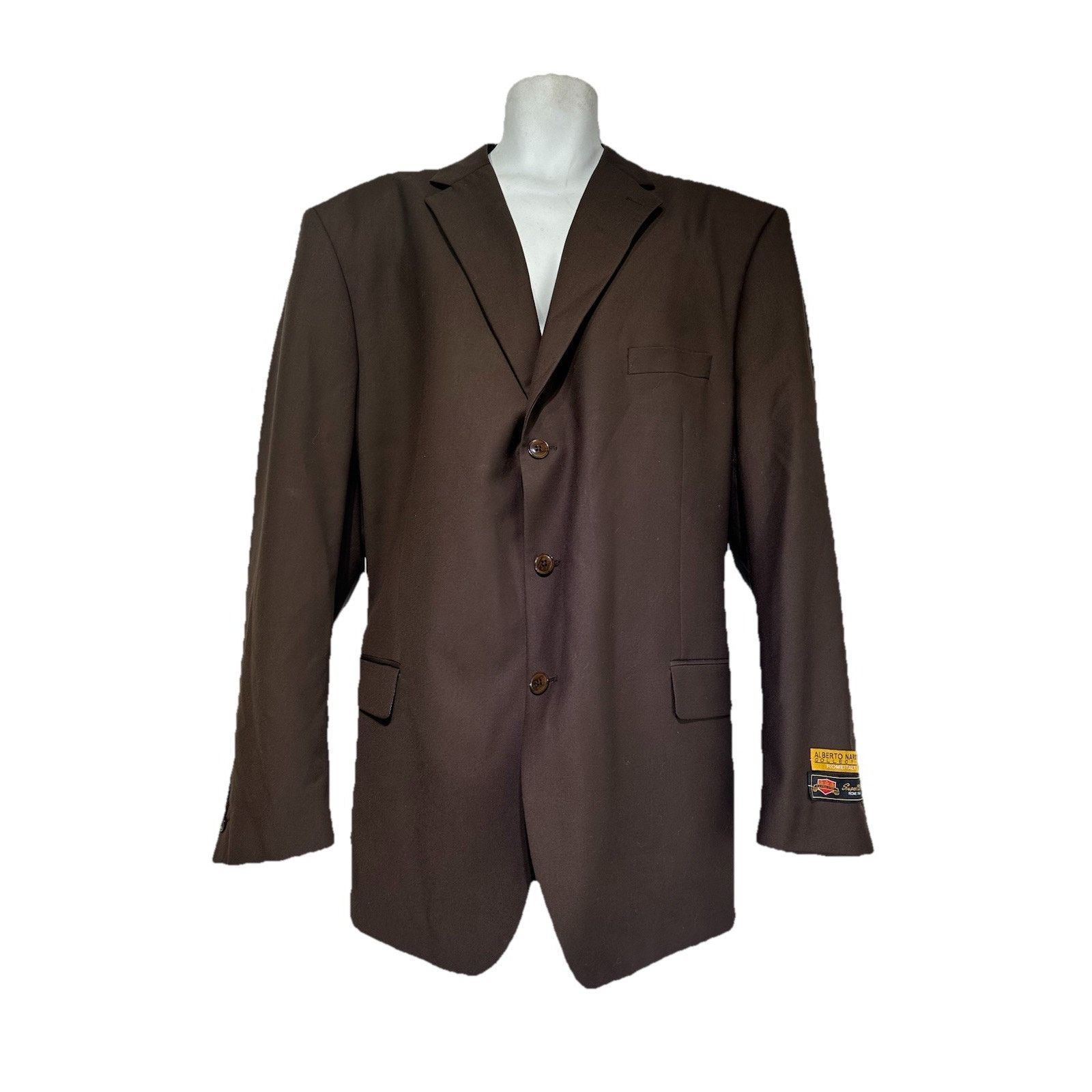 Other Alberto Nardoni collection brown Wool blazer Super 150’s Size 46R - 1 Thumbnail