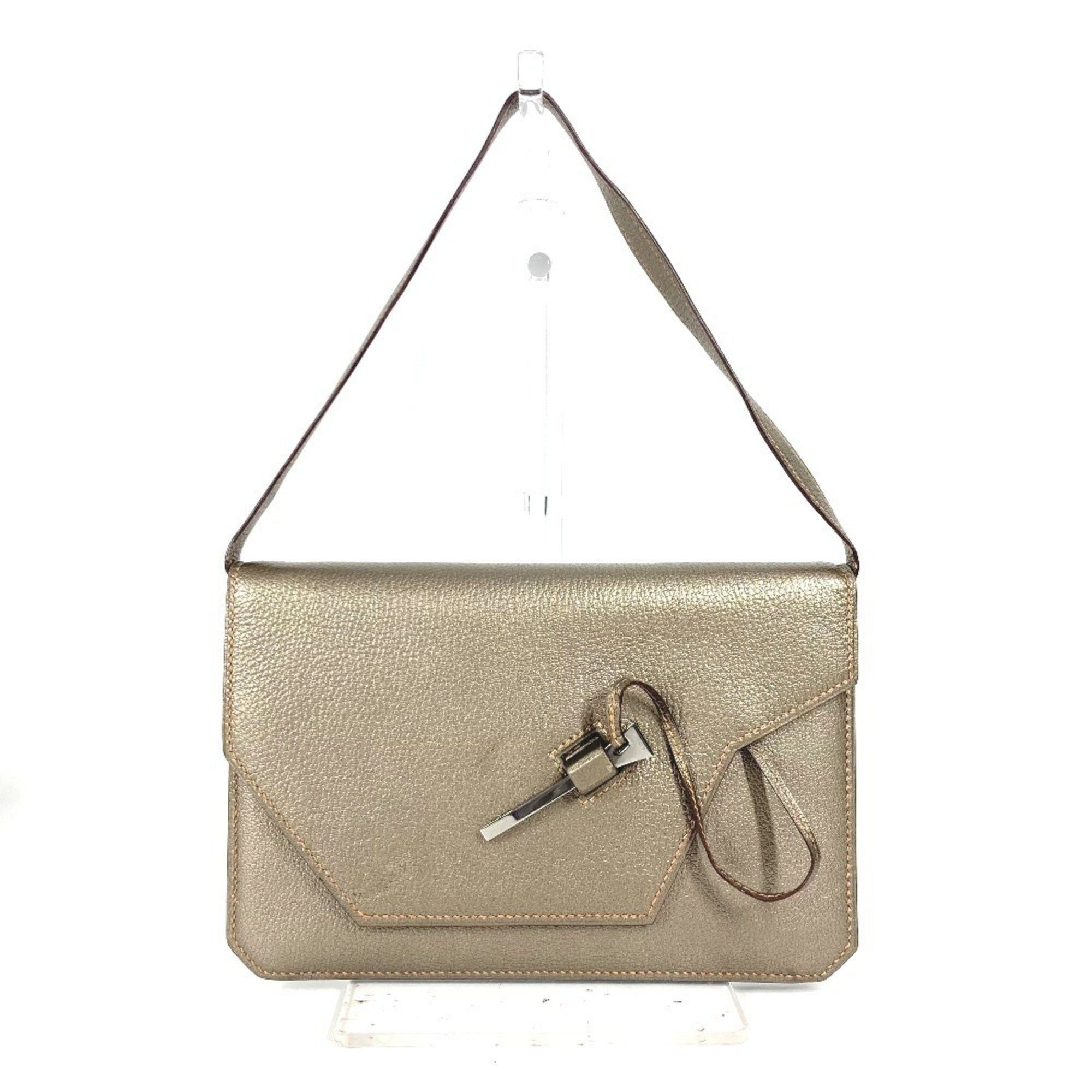 Hermes 2005 Envelope Shoulder Handbag Bag Accessory Pouch Chevre Ladies Gold, Women's