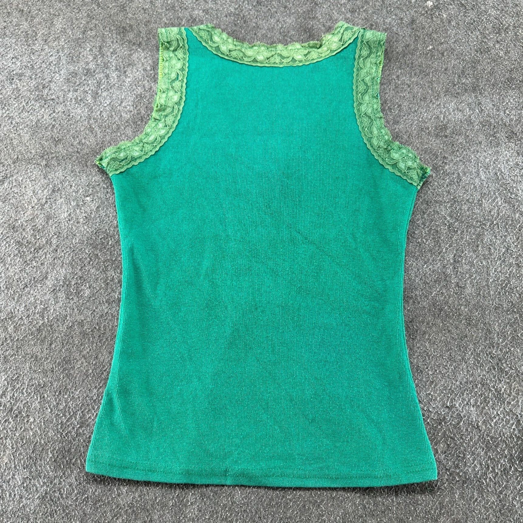 Vintage VINTAGE Aulely Seattle Top Womens S Green Lace Trim Coquette Camisole Y2K Tank 90s Dog Funny Sleeveless Regular Cotton Size S / US 4 / IT 40 - 6 Thumbnail