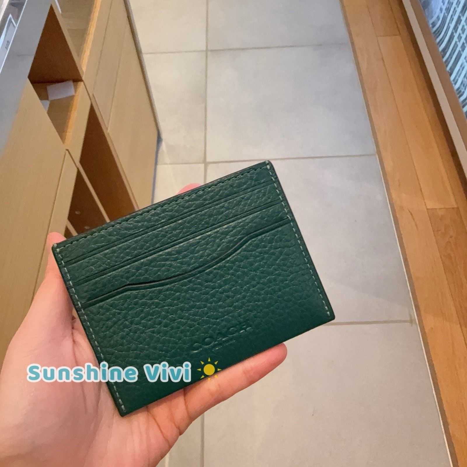 Coach NWT Coach Slim ID Card Case CP209 Leather EMERALD/EMERALD Size ONE SIZE - 1 Thumbnail