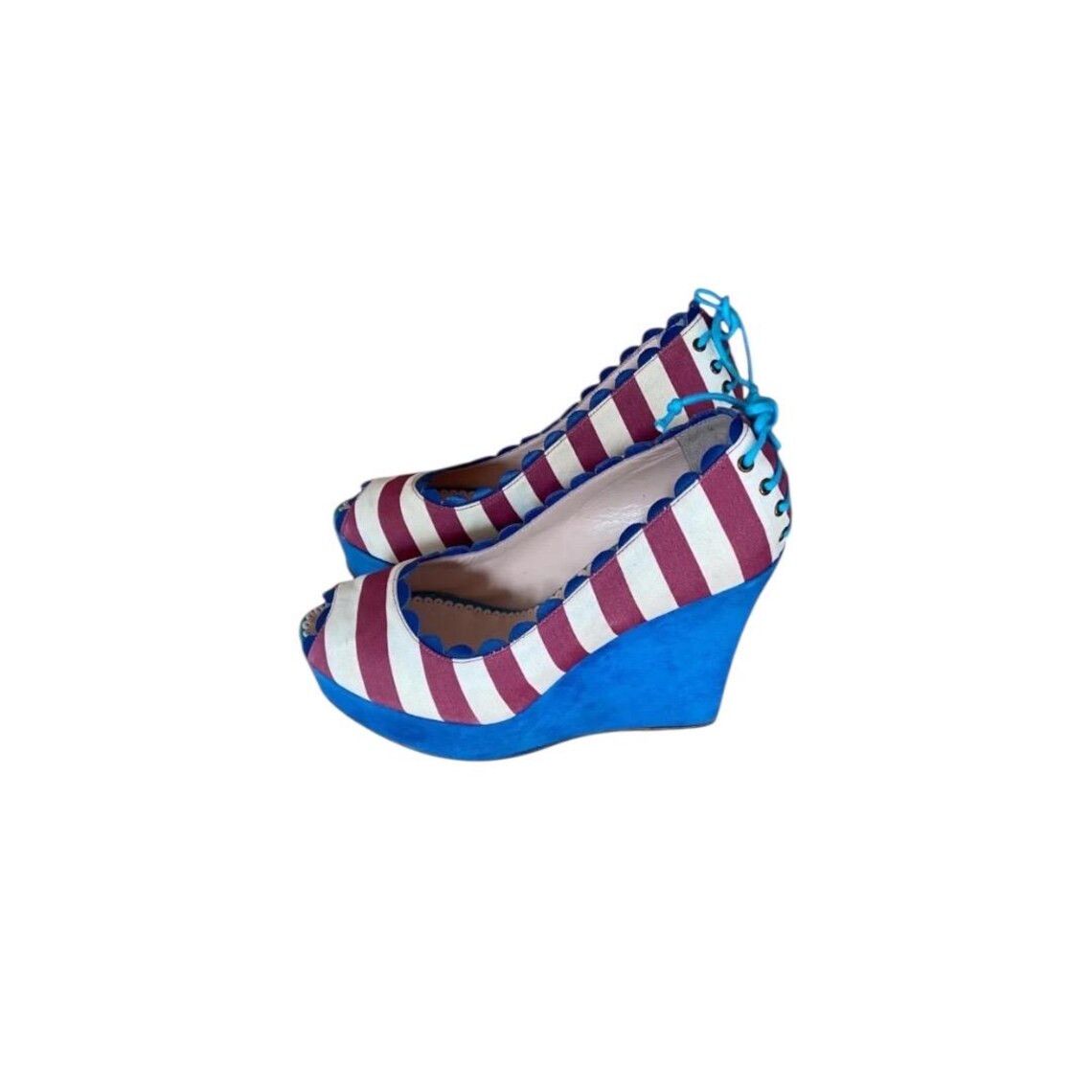 Missoni Missoni Wedge Heels – Multicolor Stripes from 2000s Size US 5.5 / IT 35.5 - 1 Thumbnail