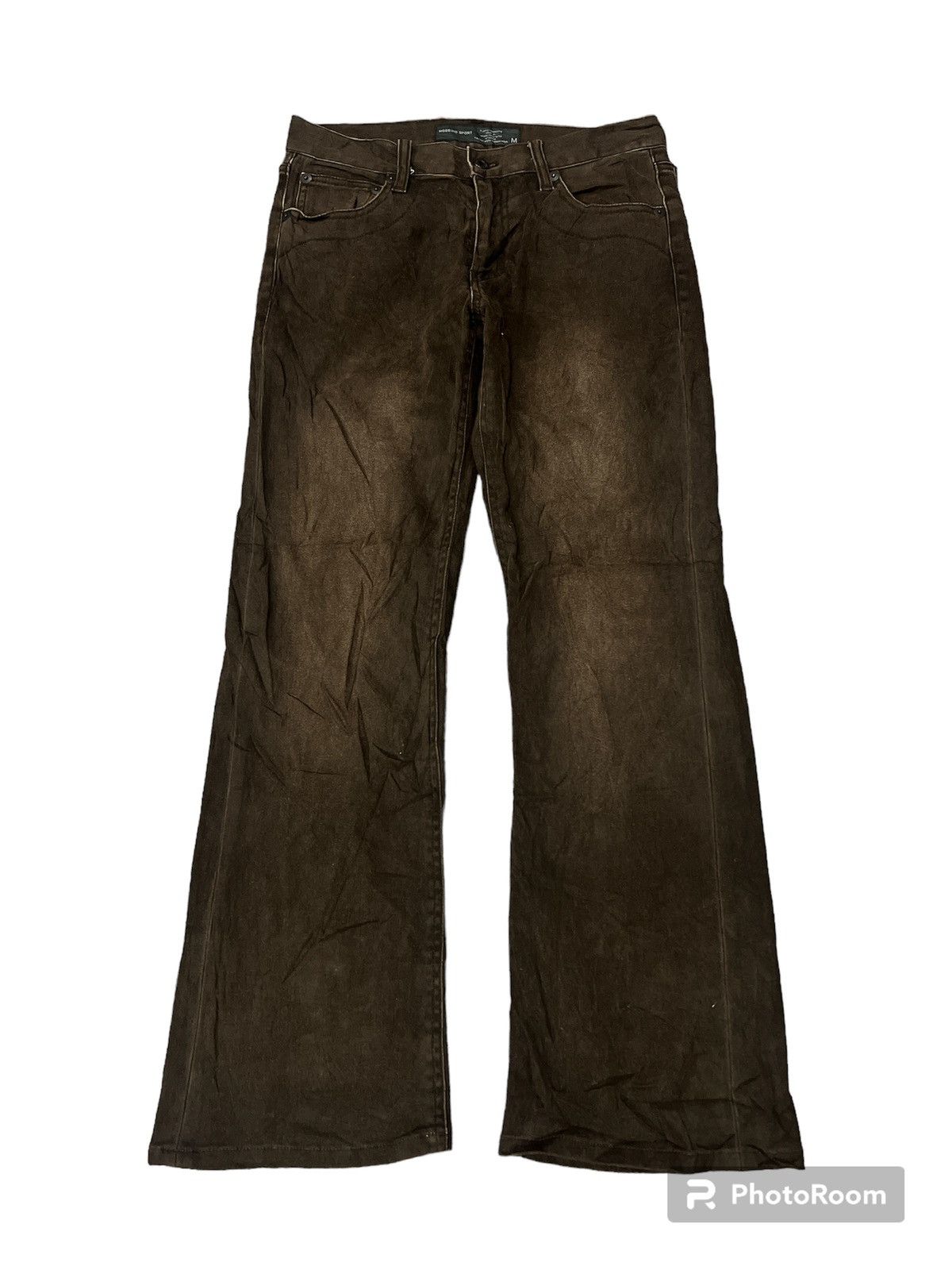 Japanese Brand FLARED💥MOSSIMO SPORT BROWN FADED DISTRESSED COTTON PANT Size US 30 / EU 46 - 1 Thumbnail