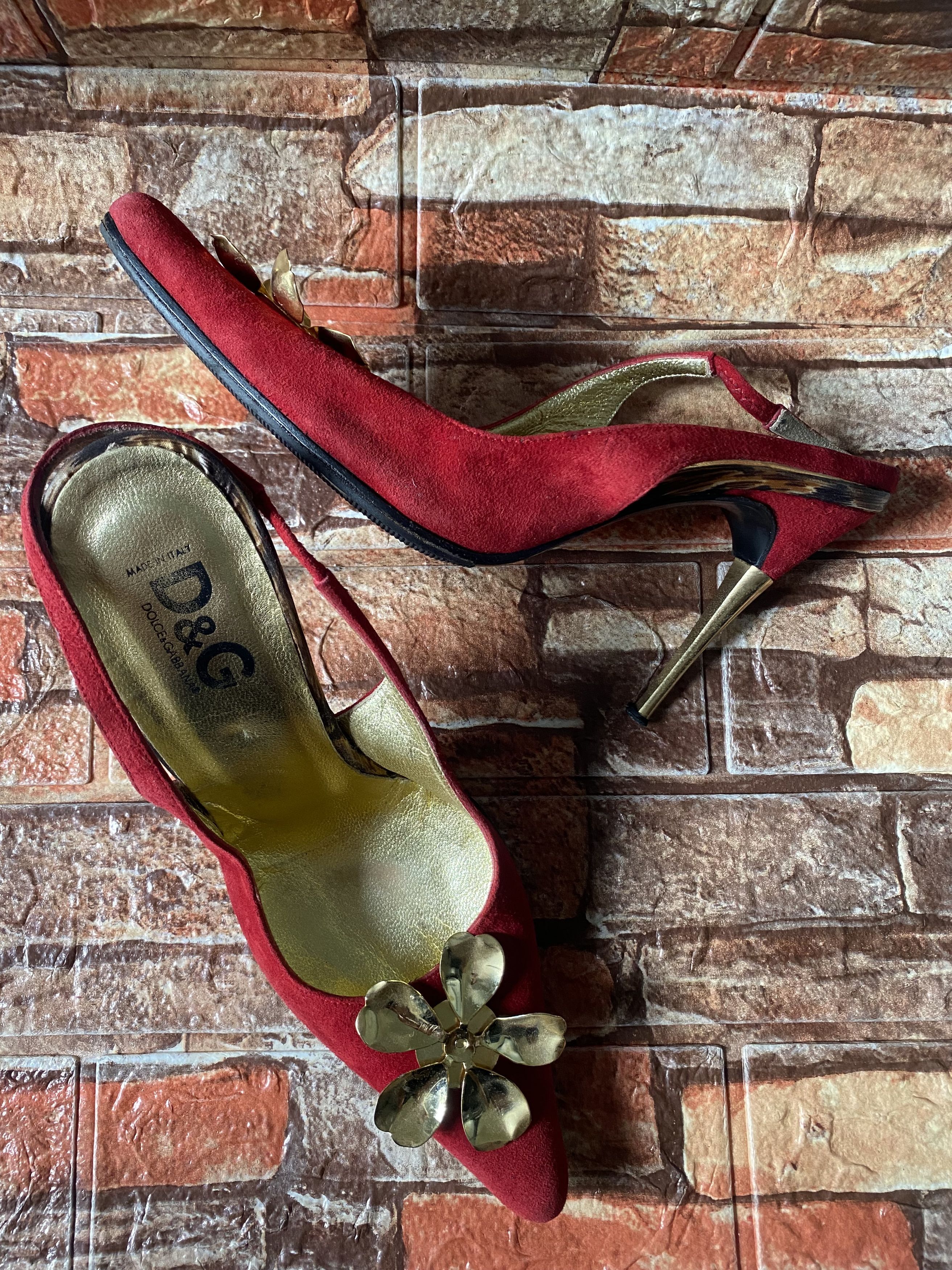 Dolce & Gabbana Dolce Gabbana Gold Flower Heel Size US 6.5 / IT 36.5 - 3 Thumbnail