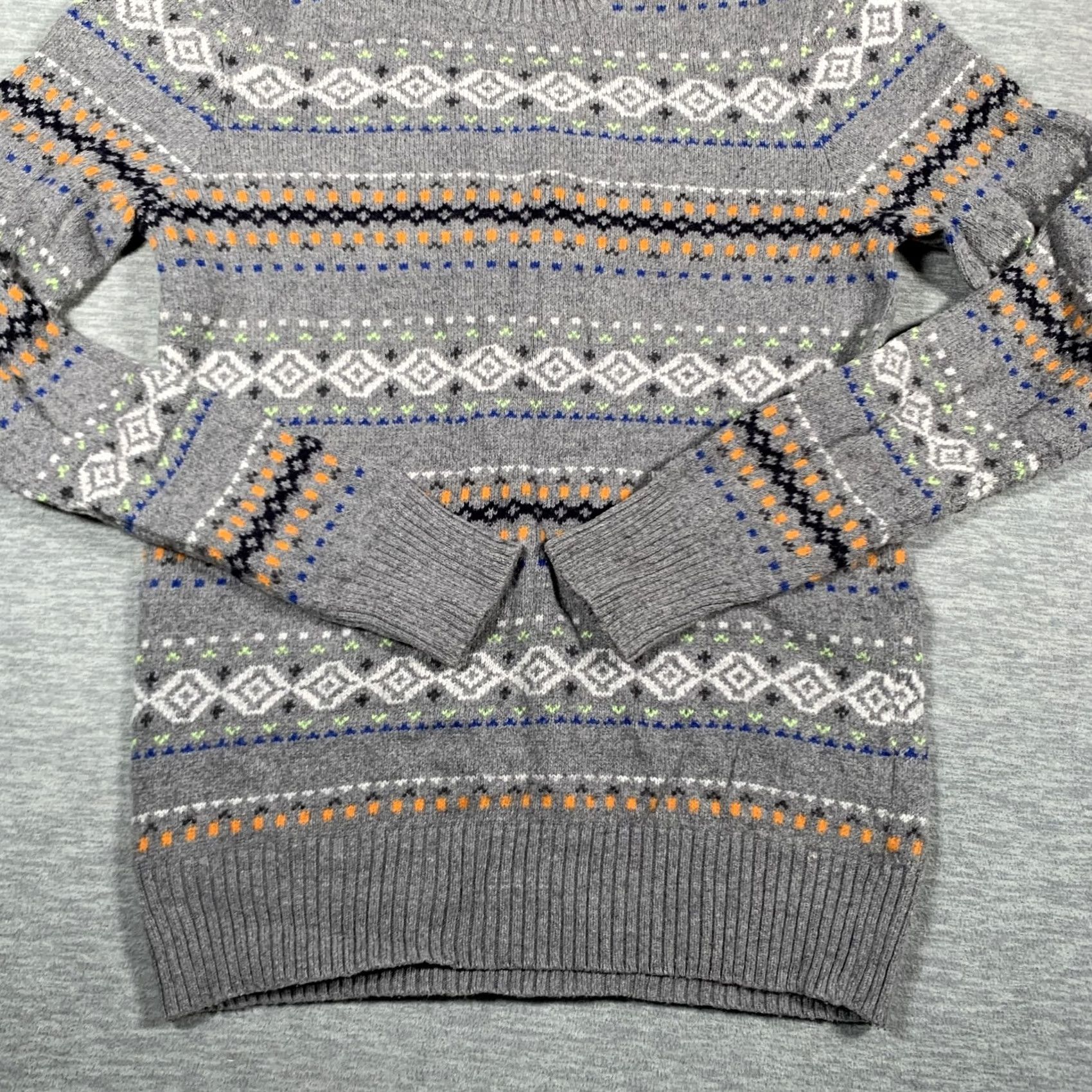 American Eagle Outfitters VINTAGE American Eagle Outfitters Sweater Shirt Womens Small Gray Fair Isle Crewneck Knit Pullover Winter Size S / US 4 / IT 40 - 2 Thumbnail