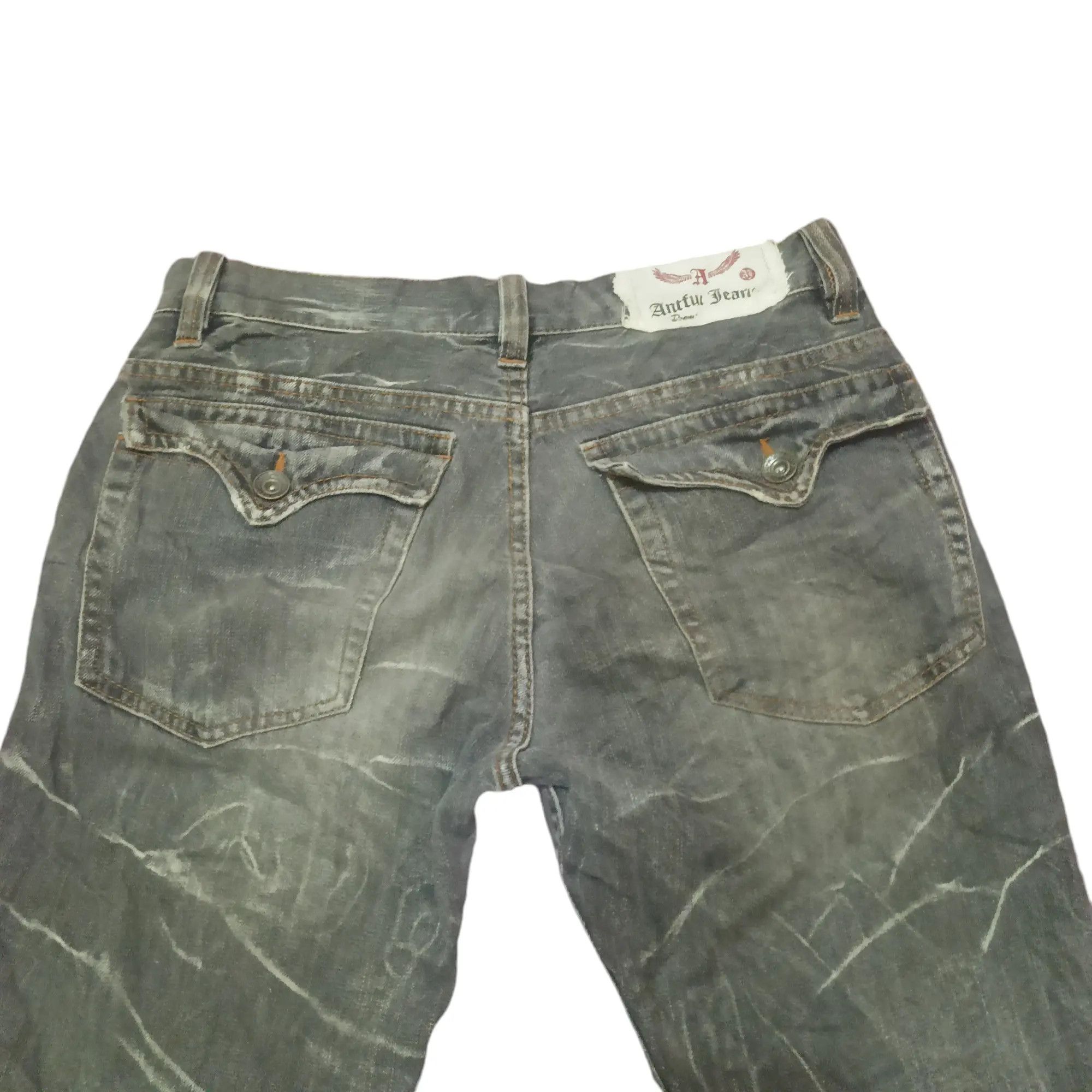Who Decides War 💥Insane 90s Japanese Antful Jeans Distressed Flared bootcut Size US 30 / EU 46 - 13 Thumbnail