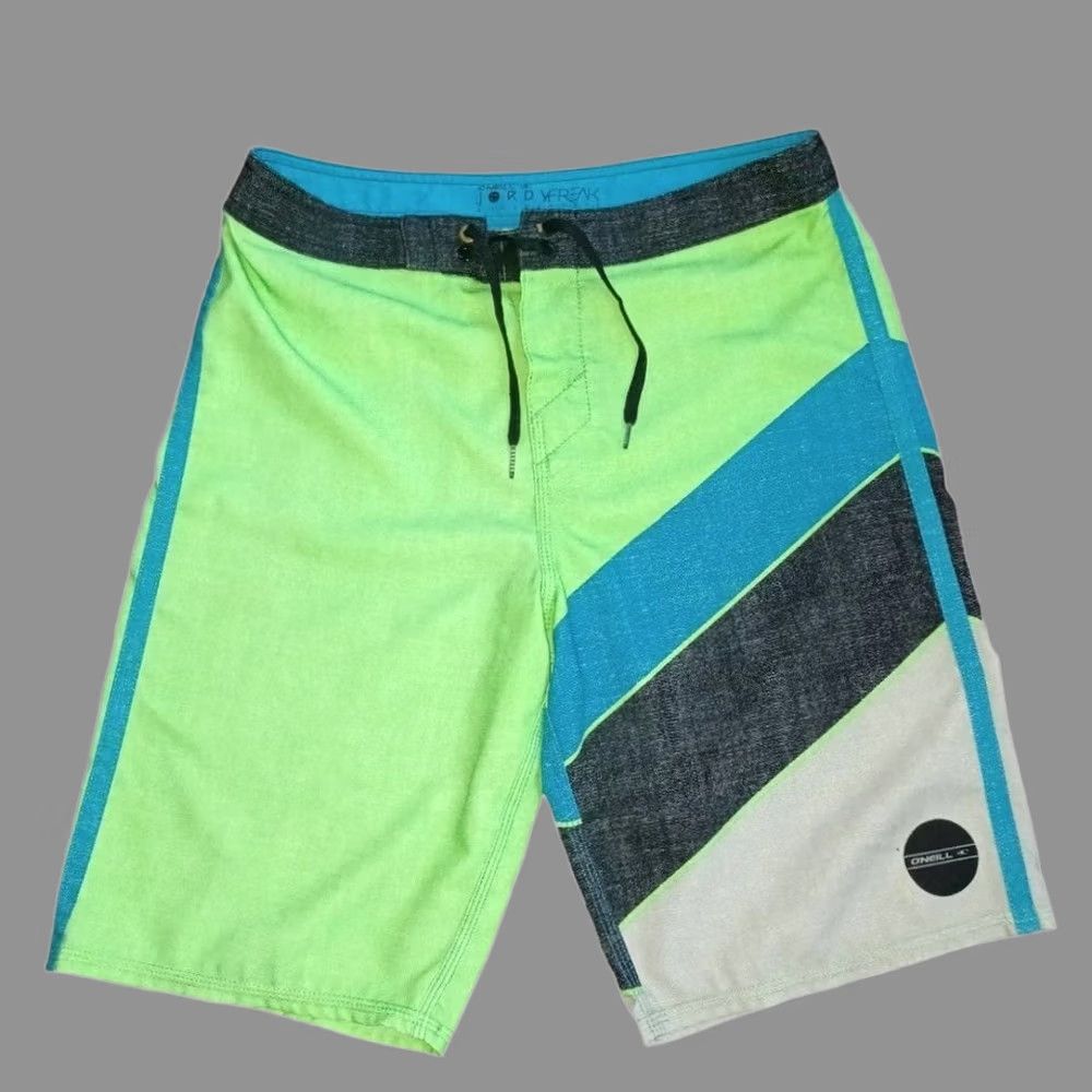 O'Neill O'Neill Jordy Freak Trunks Boardshorts Lime Mens 29 Green 20” Outseam Hyperstretch Hyperdry DWR Superfly Closure Size US 29 - 1 Thumbnail