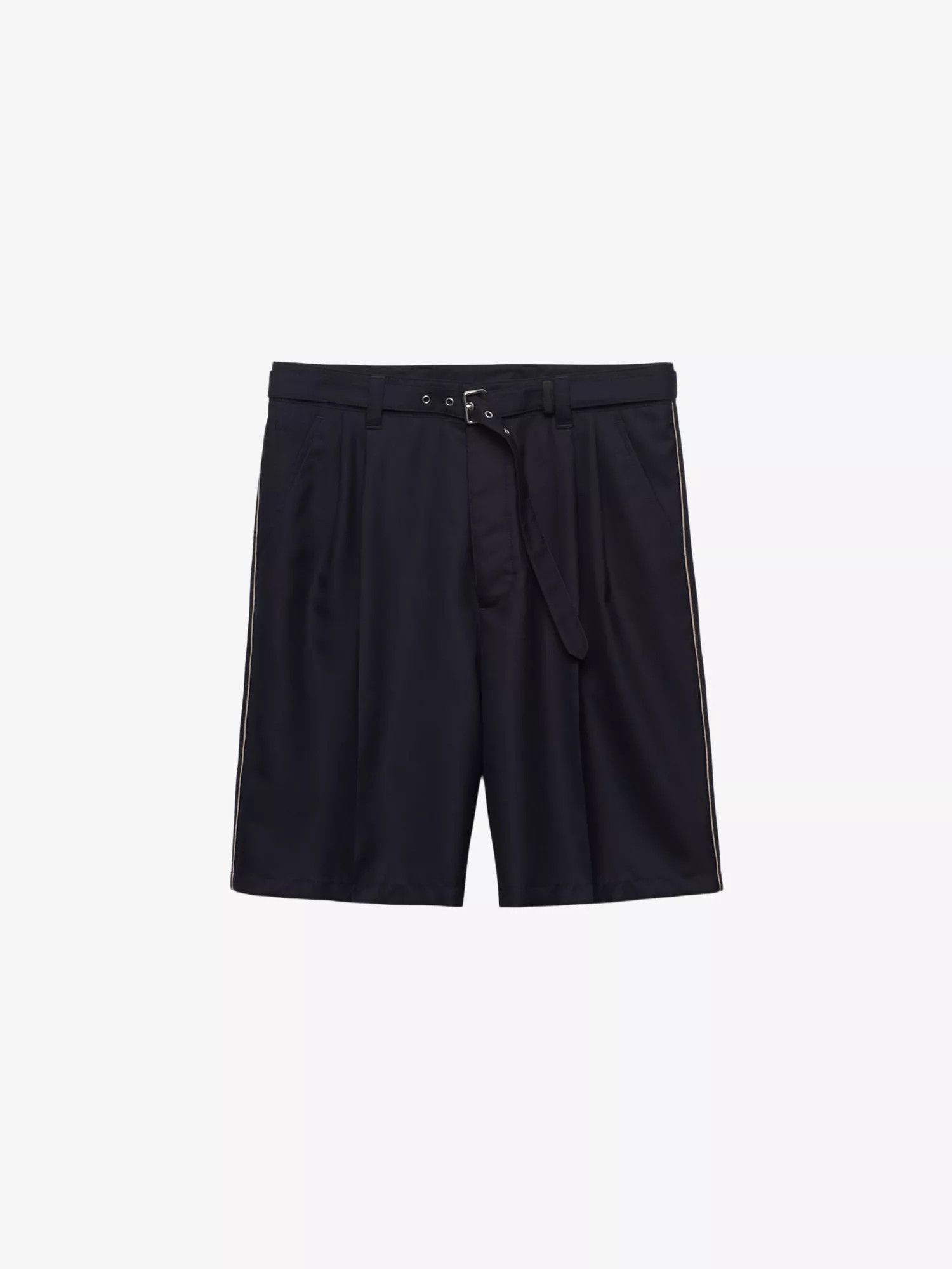 Prada o1bcso1str1025 Belted Bermuda Shorts in Navy Size US 30 / EU 46 - 1 Thumbnail