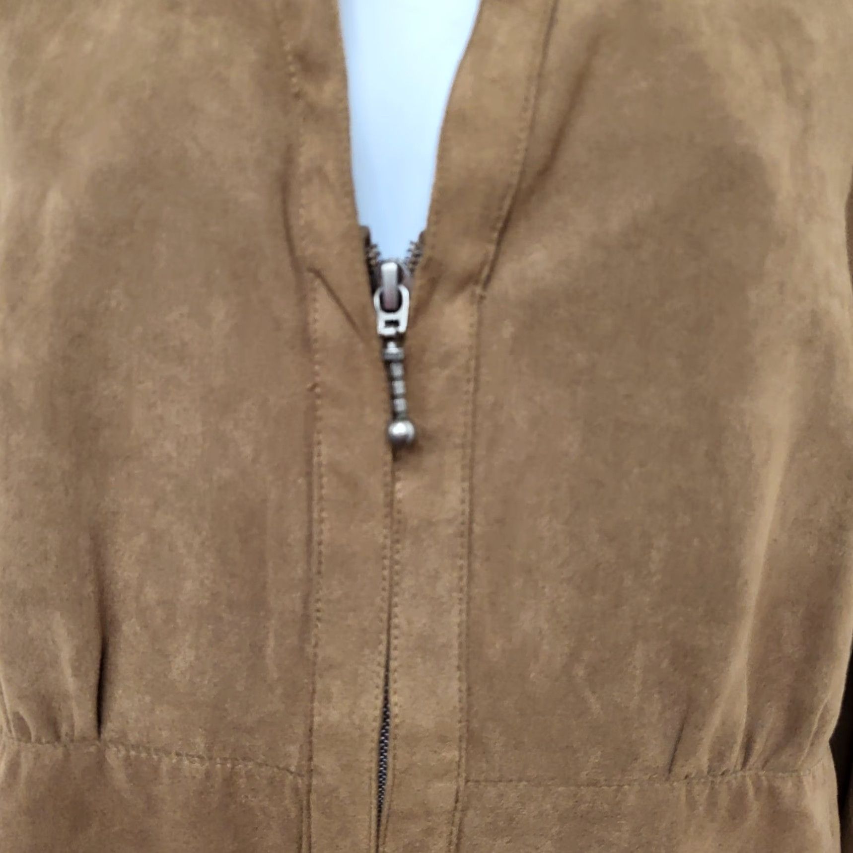 Vintage Cato Jacket Women's XL Brown Long Sleeve Zipper Collared Lightweight Polyester Size XL / US 12-14 / IT 48-50 - 5 Thumbnail