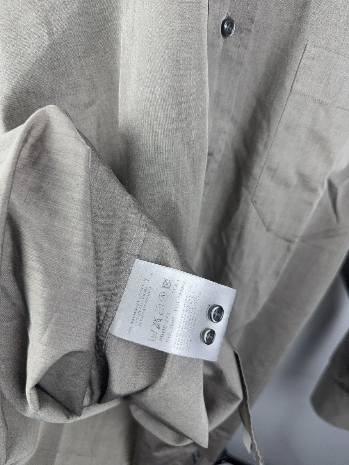 Hugo Boss Hugo BOSS Italian Fabric Dress Shirt Taupe Cotton 40 15 3/4 Size US L / EU 52-54 / 3 - 7 Thumbnail