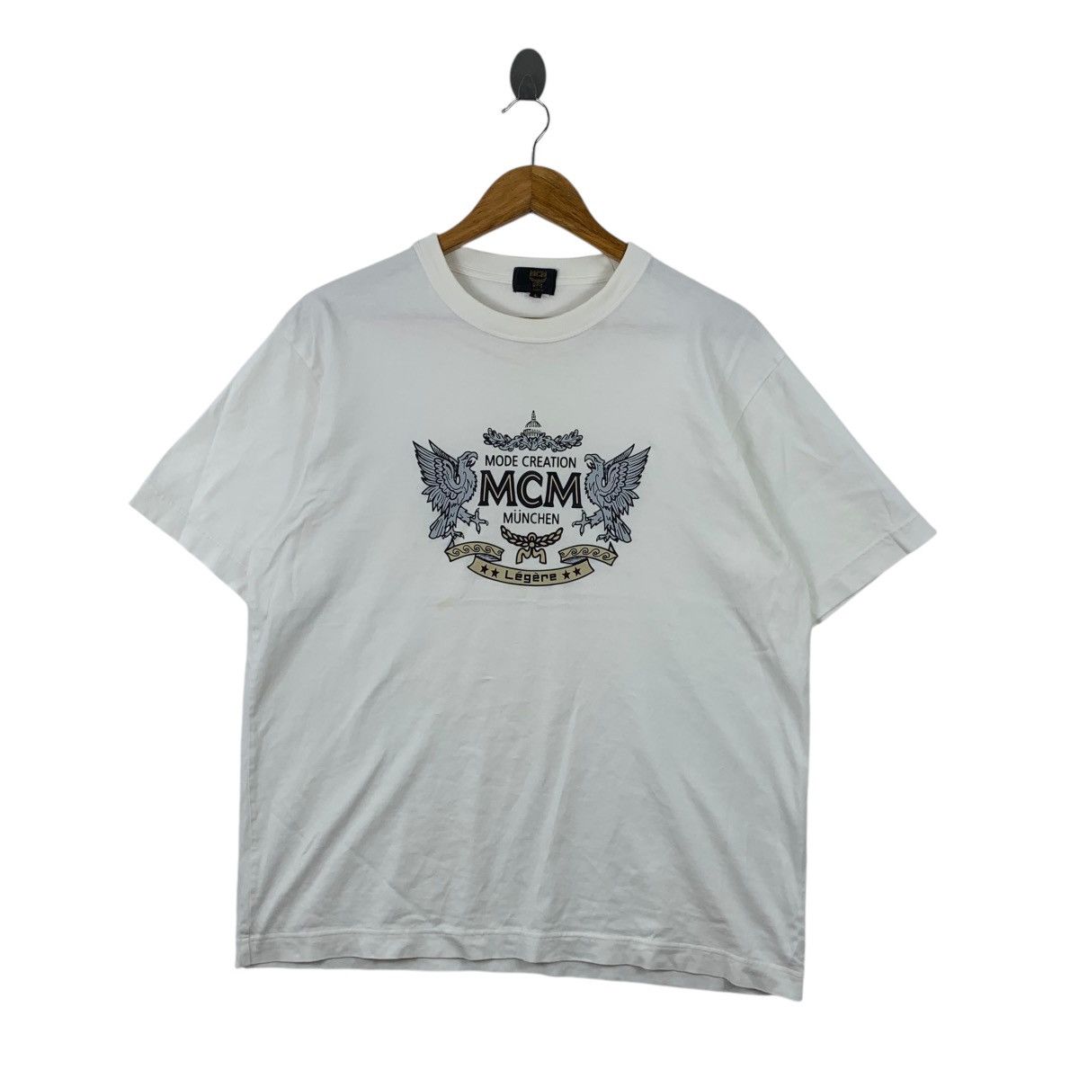 MCM Vintage MCM LEGERE CREST Mode Creation Munchen Tee Shirt Top Size L / US 10 / IT 46 - 1 Thumbnail