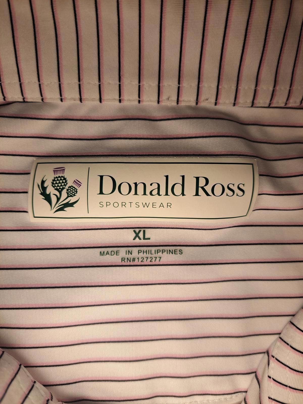 Donald Ross Donald Ross Golf Polo Mens XL White Multicolor Striped Size US XL / EU 56 / 4 - 2 Thumbnail