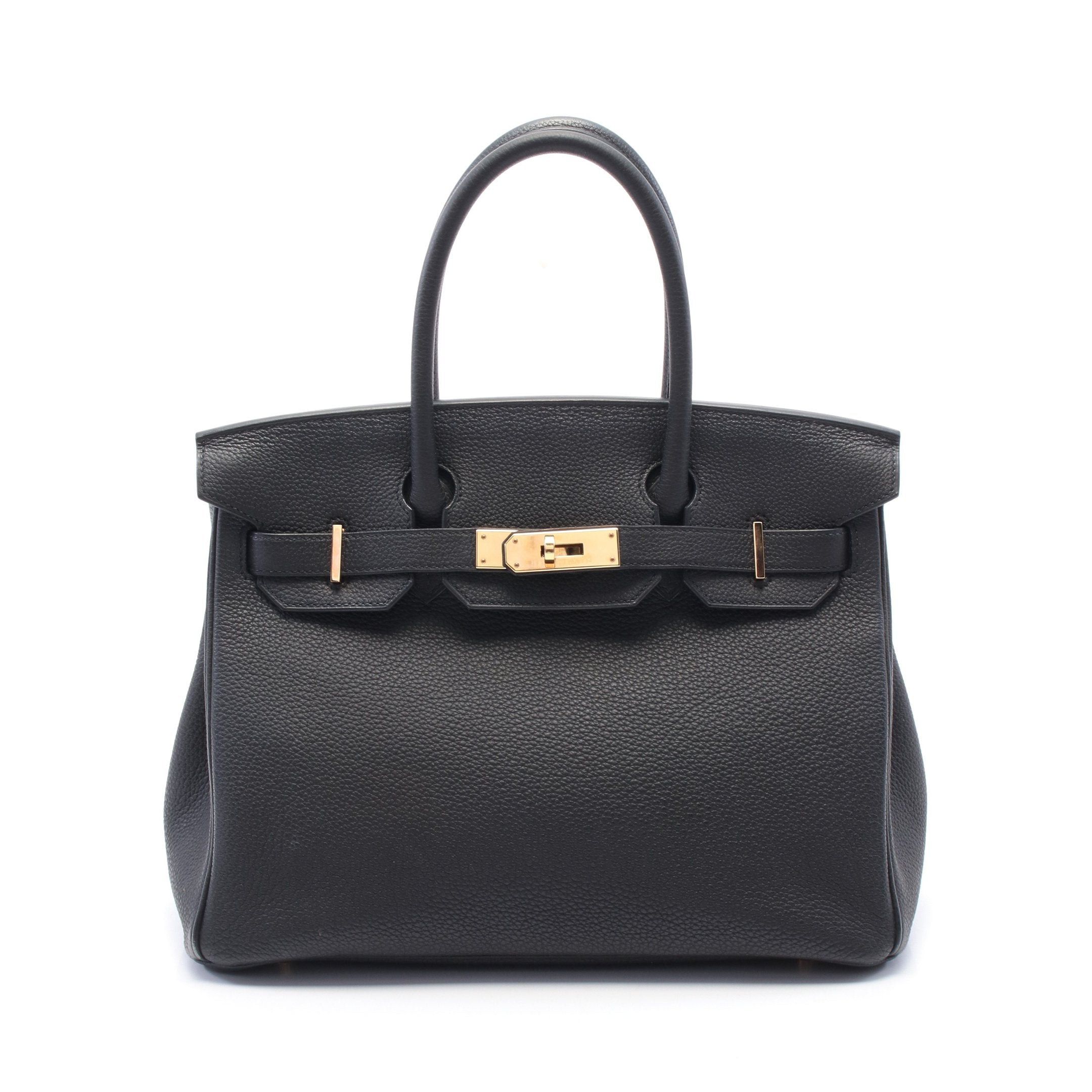 Hermes Hermes Birkin 30 Handbag Togo Black Pink Gold Hardware Z Stamp Size ONE SIZE - 1 Thumbnail