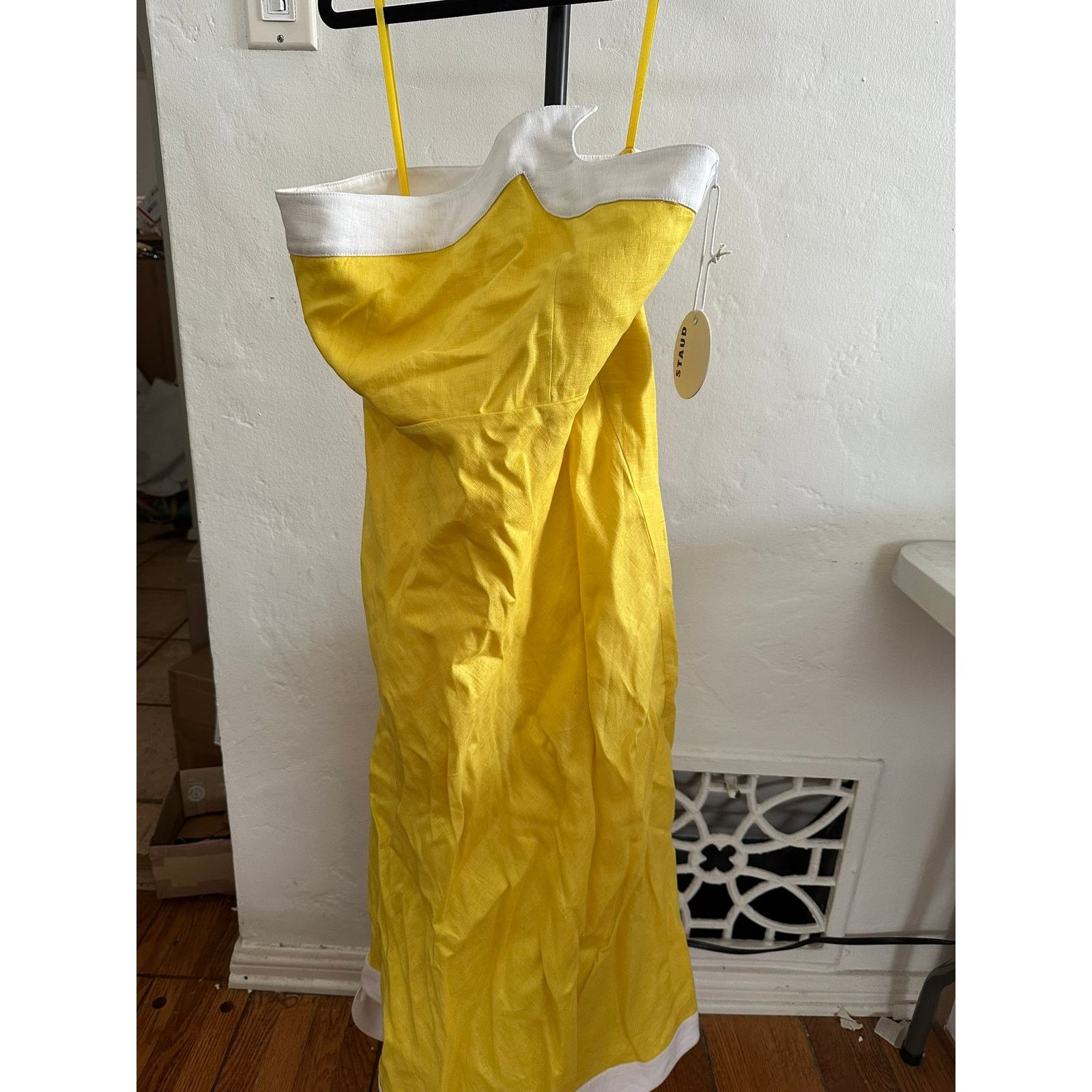 Staud STAUD Sirani Strapless Linen Dress Sunrise 6 Size M / US 6-8 / IT 42-44 - 1 Thumbnail