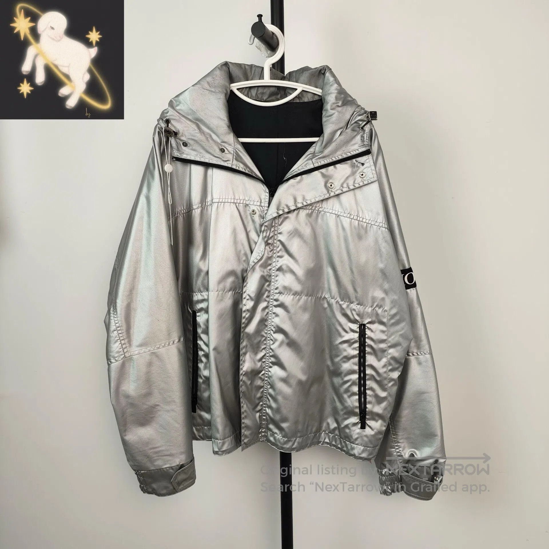 Dior Dior Silver Windproof Tech Jacket Hooded Coat| Size US L / EU 52-54 / 3 - 1 Thumbnail