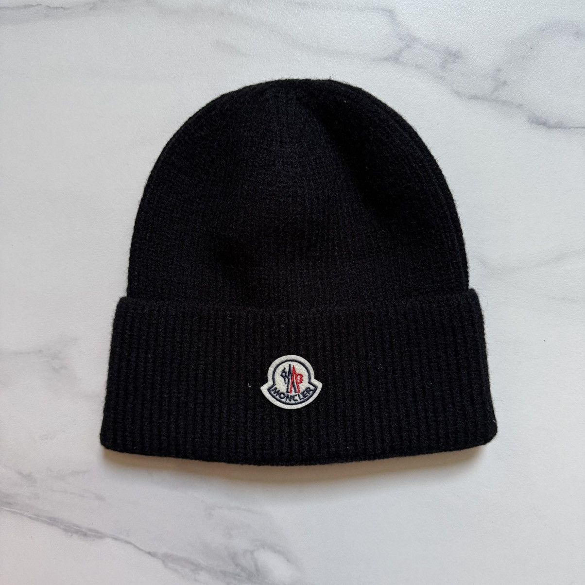 Moncler Moncler Ribbed Knitted Wool Beanie Size ONE SIZE - 2 Thumbnail