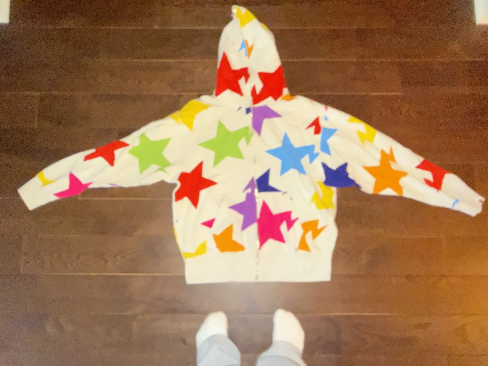 Bape BAPE All-Over Star Full-Zip Hoodie — White, Large Size US L / EU 52-54 / 3 - 1 Thumbnail