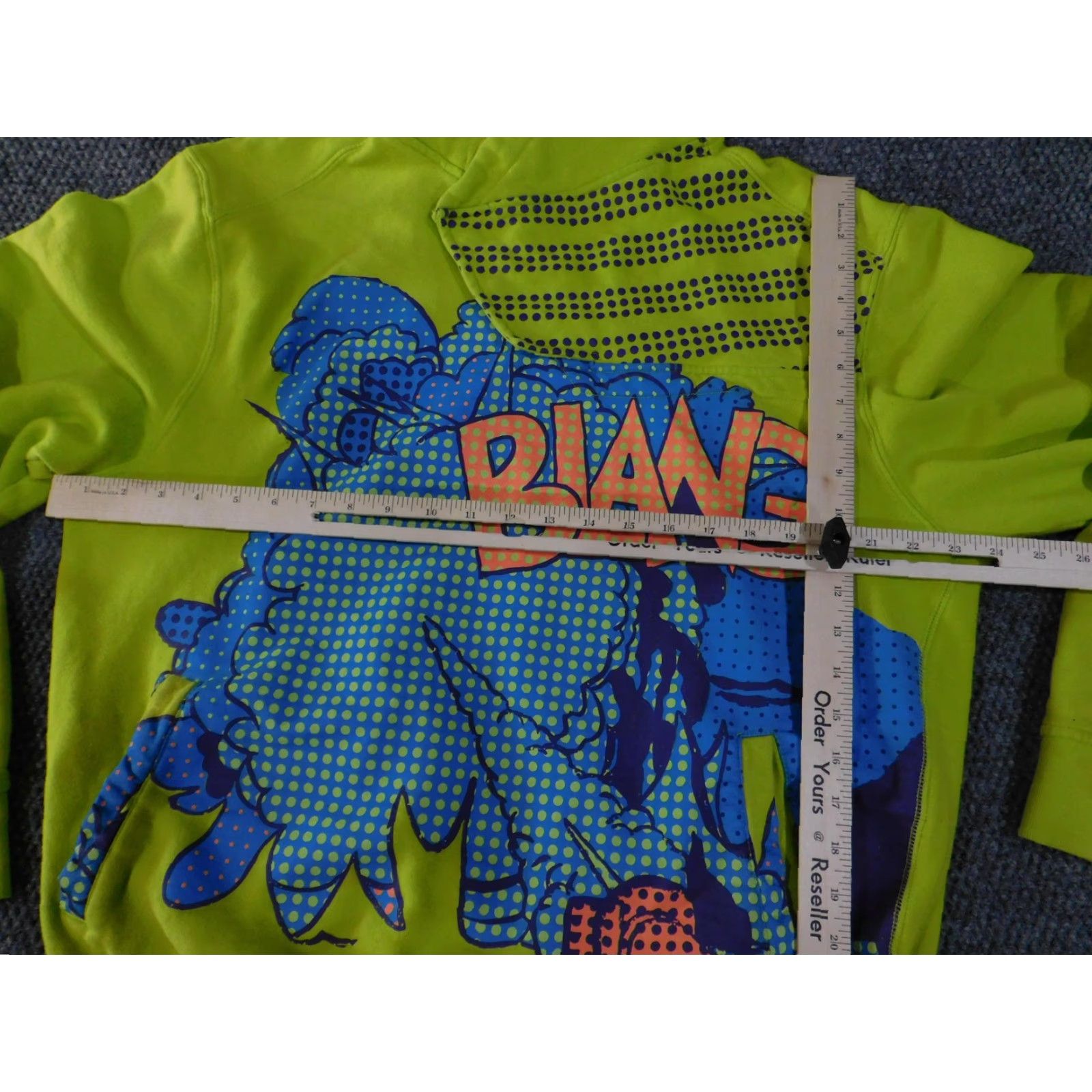 Akademiks Akademiks Hoodie Mens 3XL Neon Green Pullover Graphic BLANG Snap Neck Blue Lined Size US XXL / EU 58 / 5 - 5 Thumbnail