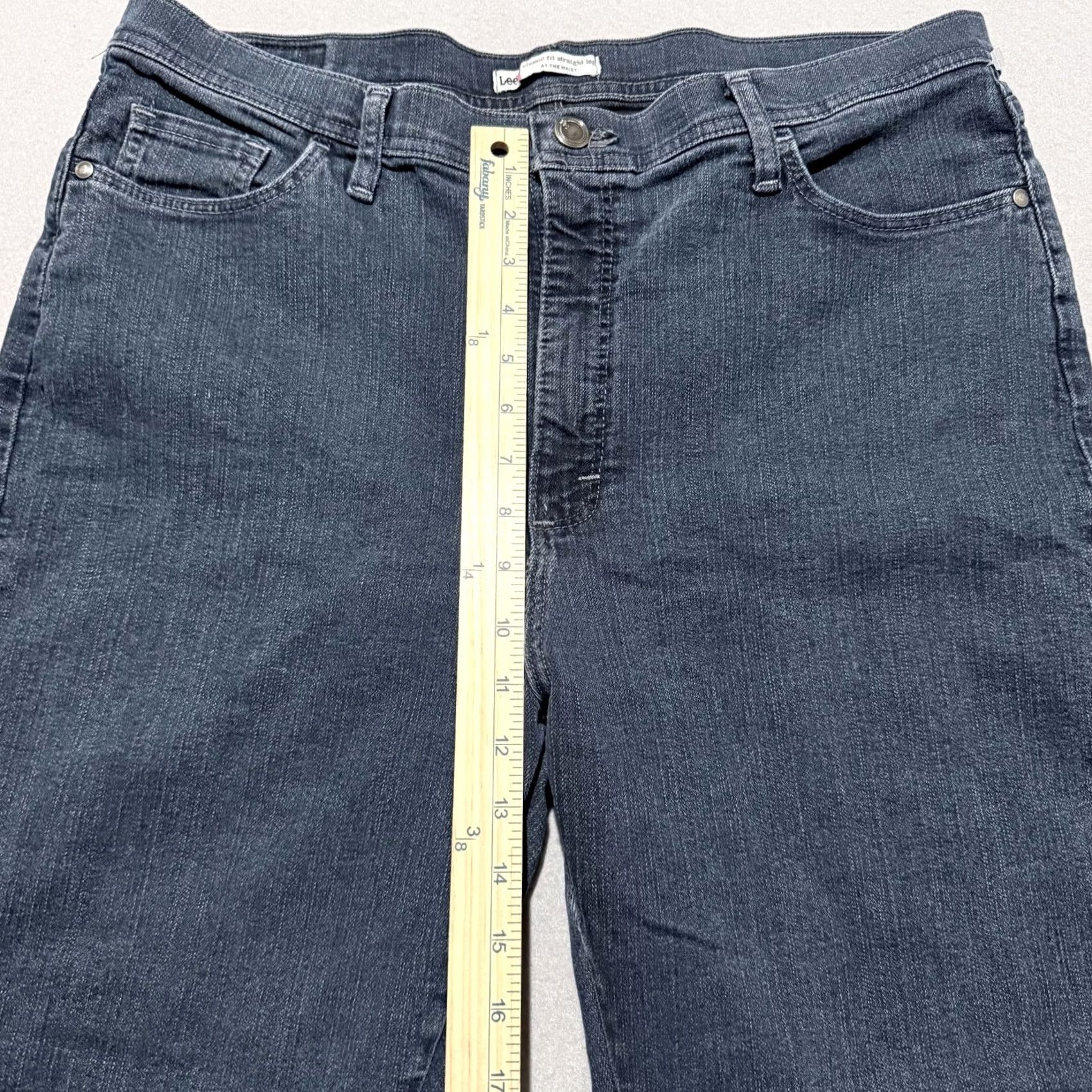 Lee Lee Jeans Women Blue Denim Stretch Pockets Straight Classic Fit 18 Long Size 40" / US 18 - 5 Thumbnail