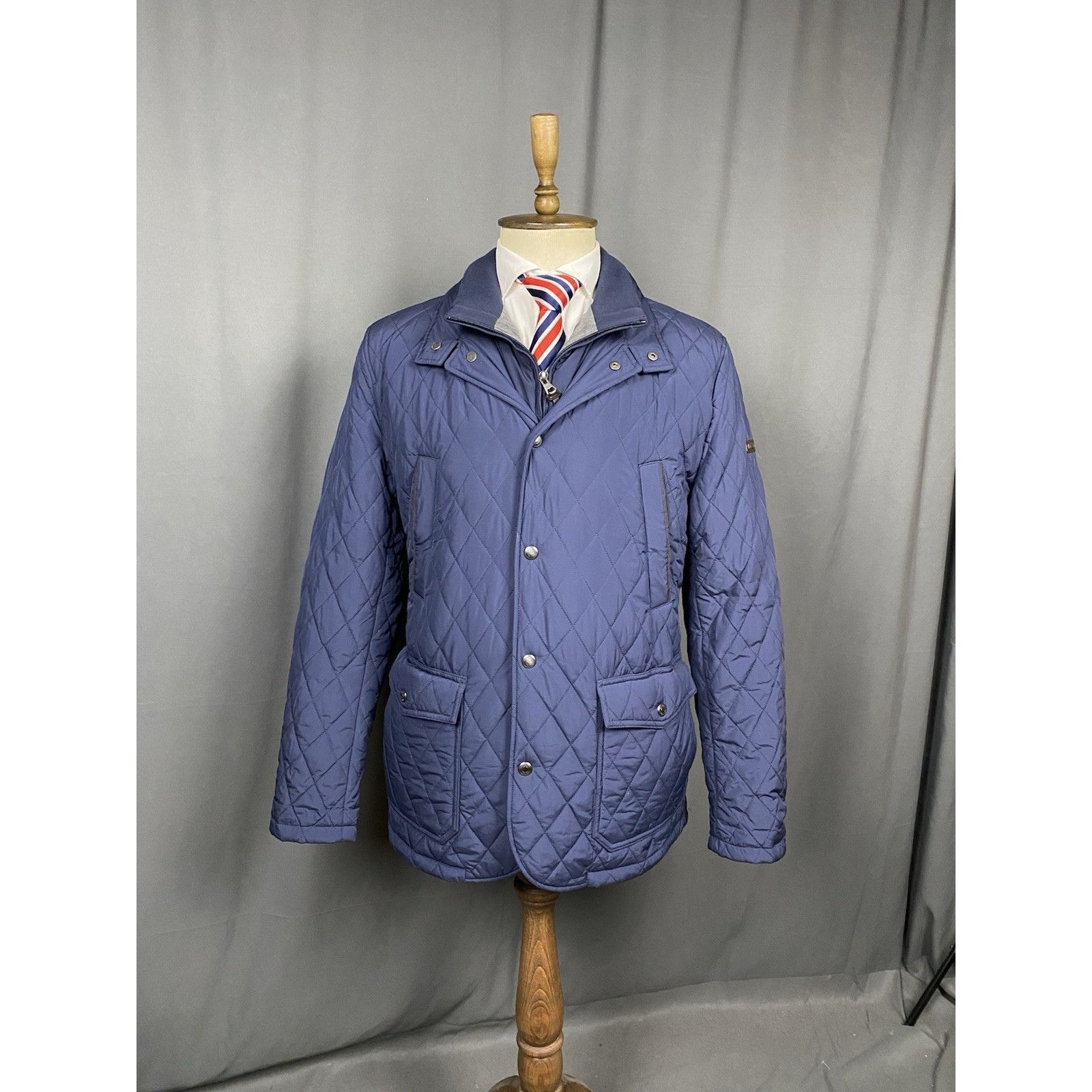 Hackett Hackett London Men's Blue Quilted Lined Insulated Waterproof Size US XL / EU 56 / 4 - 1 Thumbnail