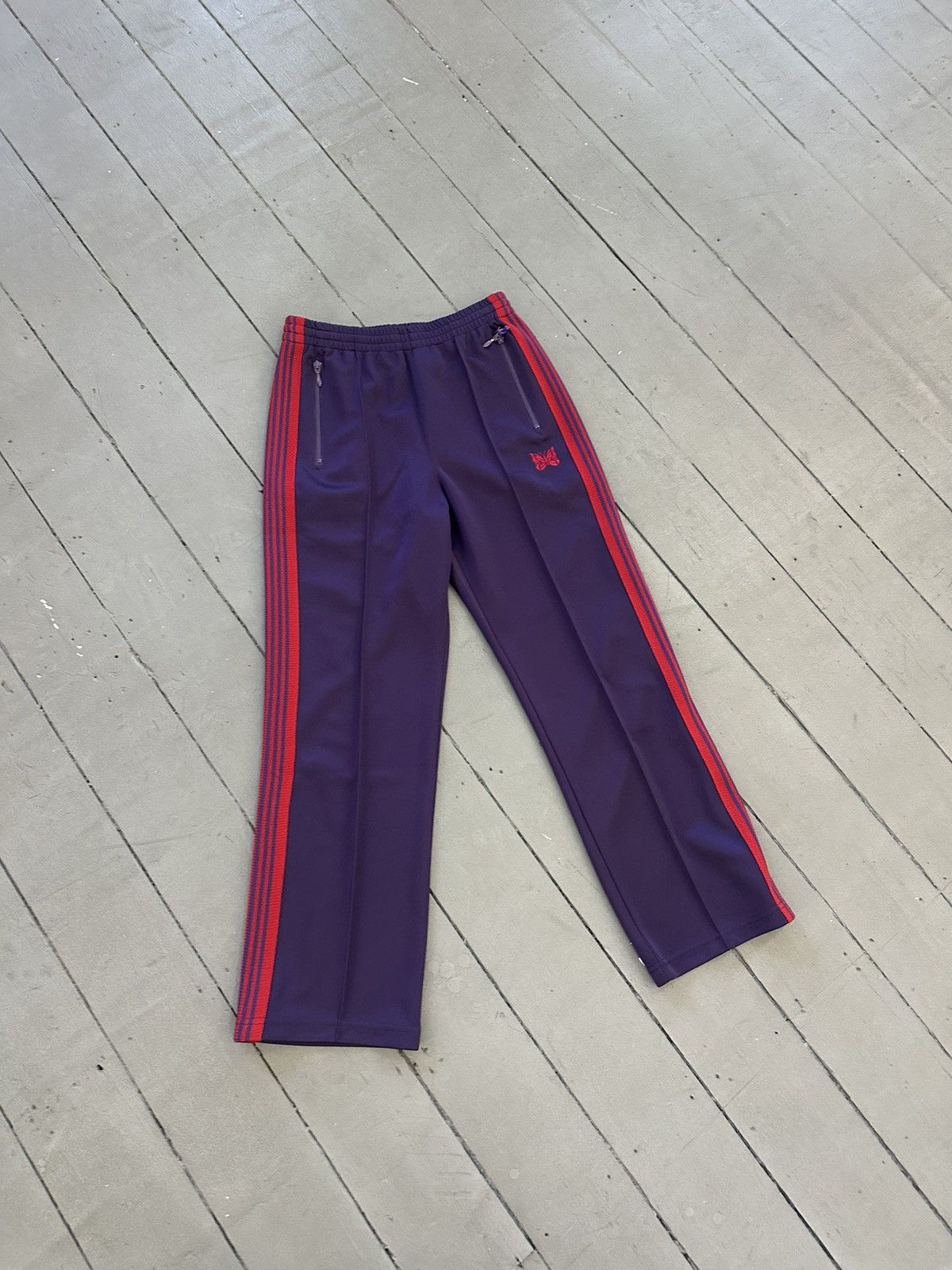 image of Needles Track Pants Narrow Poly Smooth ‘Purple/red’, Men's (Size 34)