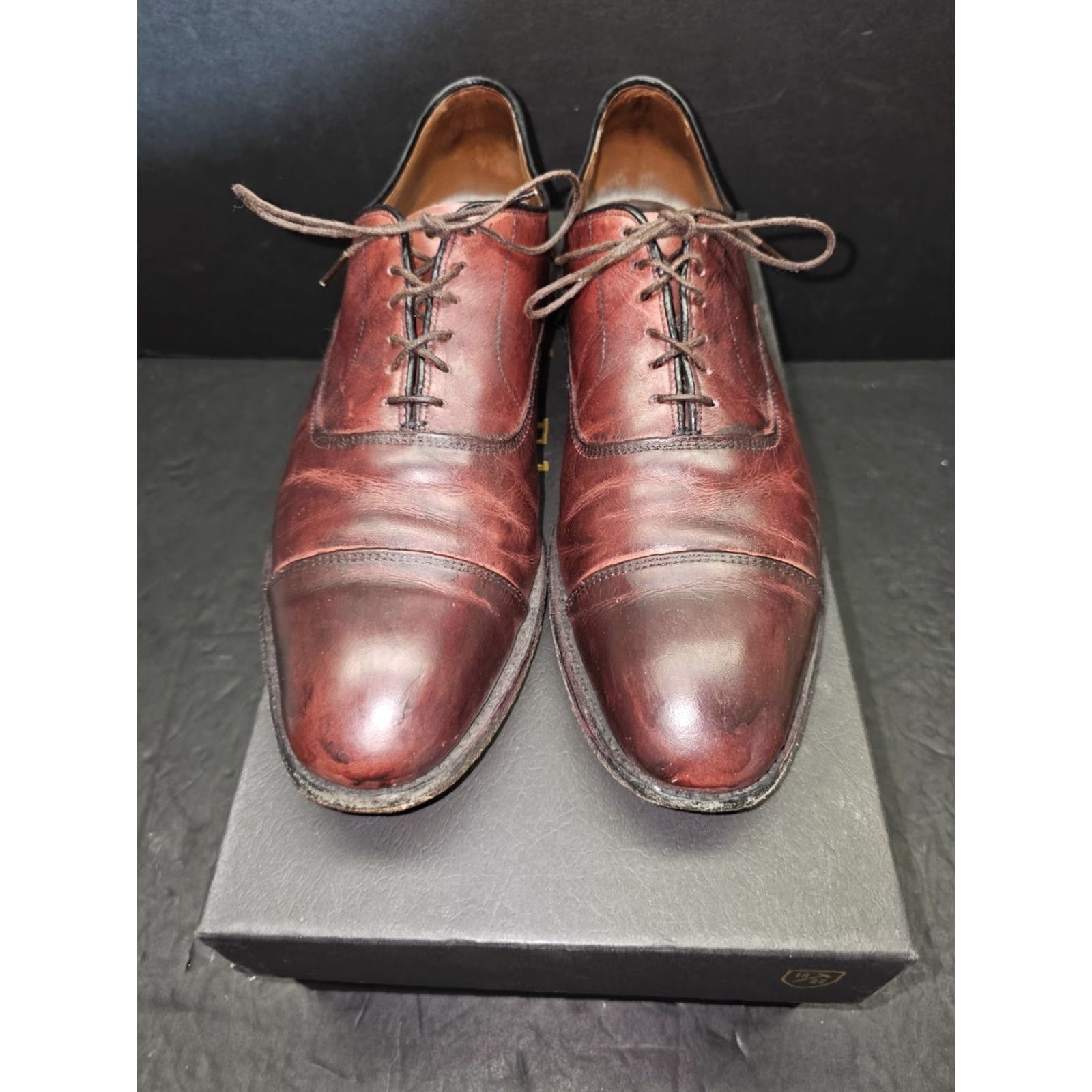 Allen Edmonds Park Avenue Oxford Cap Toe Leather Dress Shoes Size 9 1/2 C Oxblood