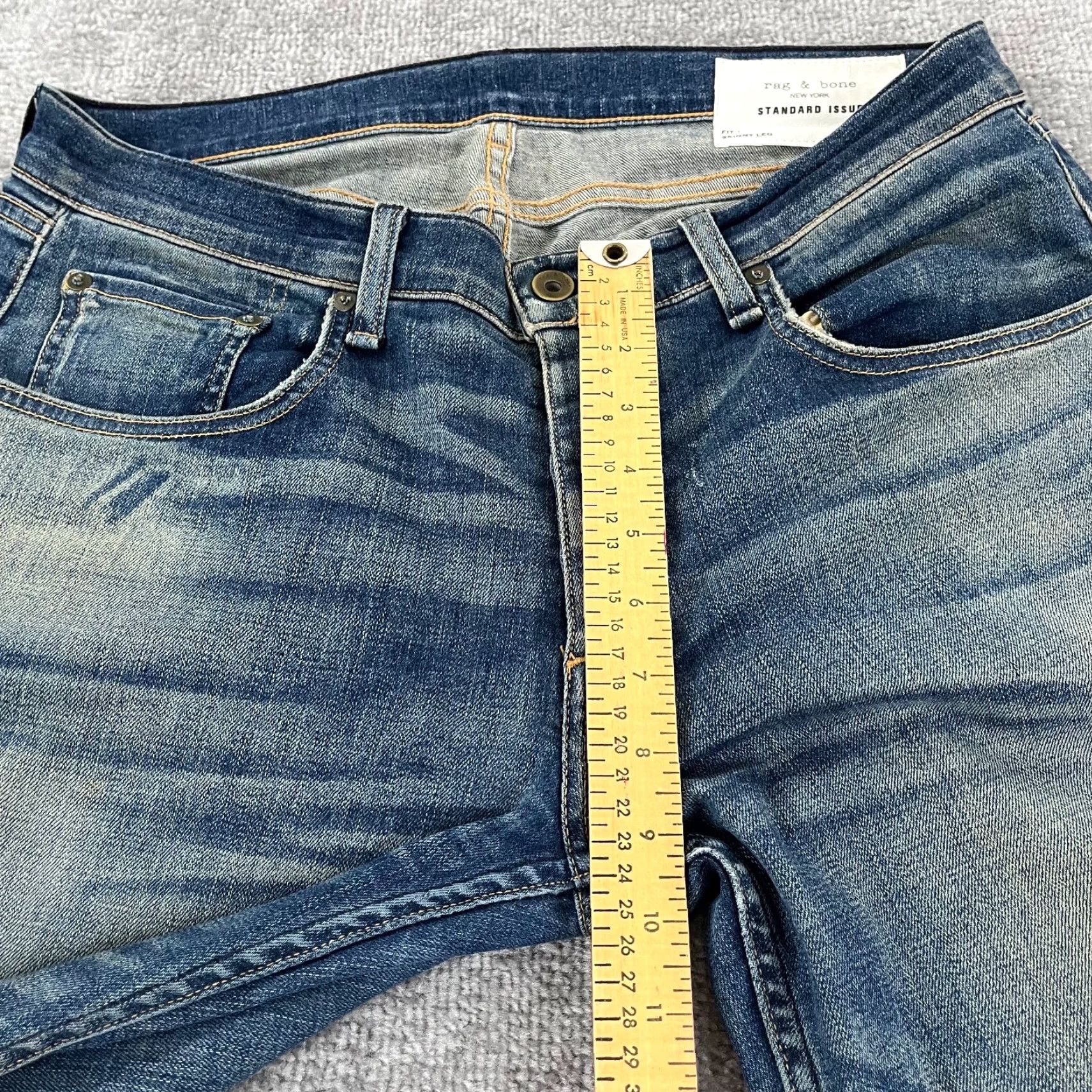 Rag & Bone RAG & BONE Jeans Slim Fit 34x34 Blue Denim Pants Button Fly Mens Size US 34 / EU 50 - 6 Thumbnail