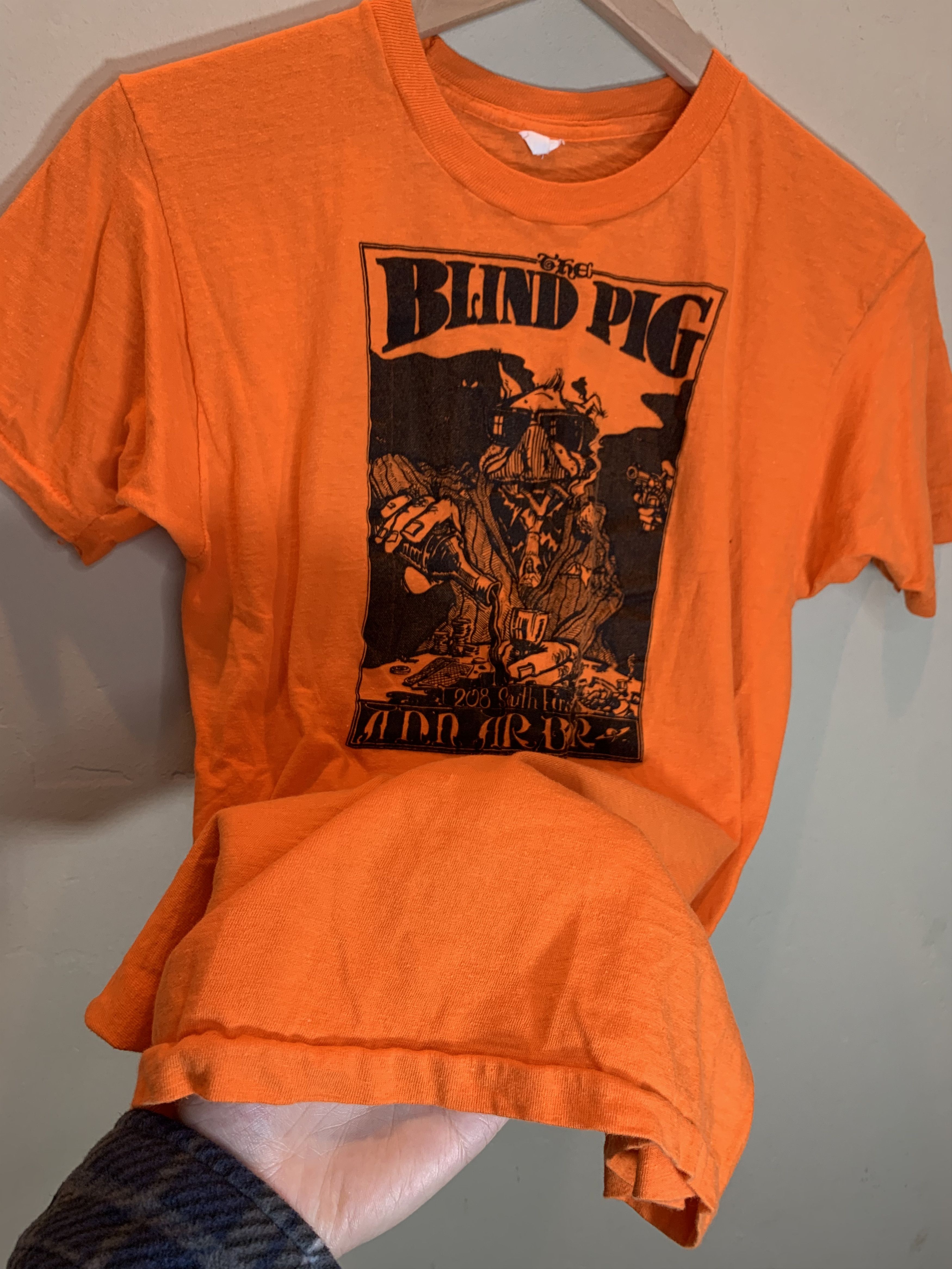 Vintage RARE Vintage 70s The Blind Pig Ann Arbor Single Stitch Shirt Size US L / EU 52-54 / 3 - 5 Thumbnail