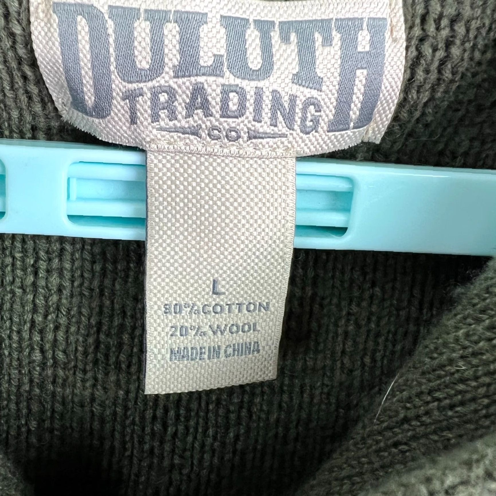 Vintage Duluth Infantry Wool Cotton Blend Sweater Mens Large Green High Neck Pullover Knit Shirt Size US L / EU 52-54 / 3 - 4 Thumbnail