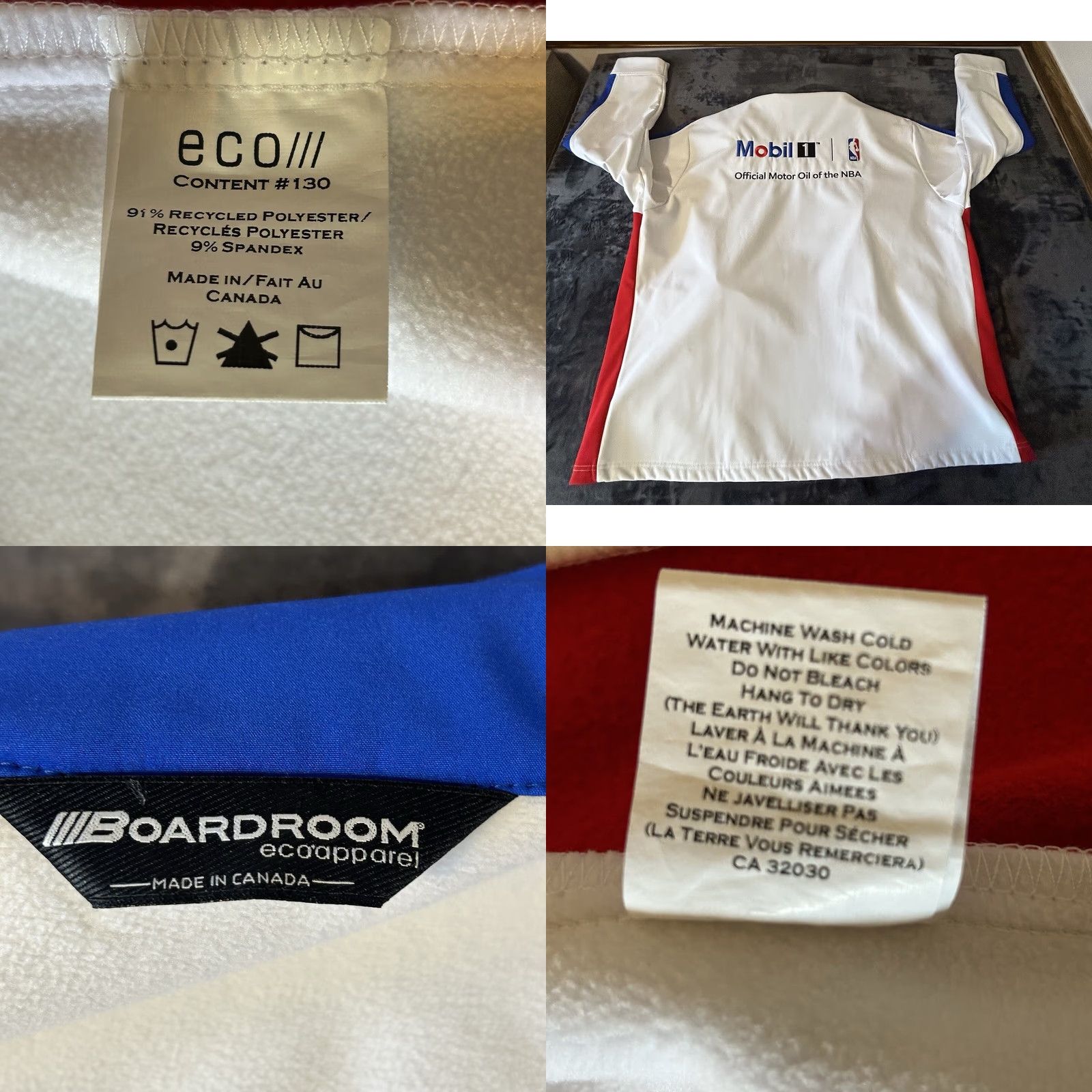 NBA VINTAGE Mobile 1 Racing Coat Jacket Men XL Full Zip Red White Blue NBA Logo Embroidered Size US XL / EU 56 / 4 - 9 Thumbnail