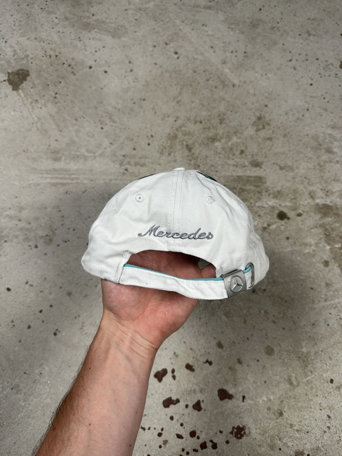 Mercedes-Benz Vintage Y2K Mercedes Benz White Racing Hat F1 Cap Size ONE SIZE - 6 Thumbnail
