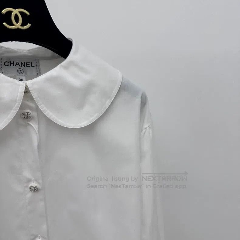 Chanel Chanel 20B doll collar rhinestone button shirt Size XS / US 0-2 / IT 36-38 - 3 Thumbnail