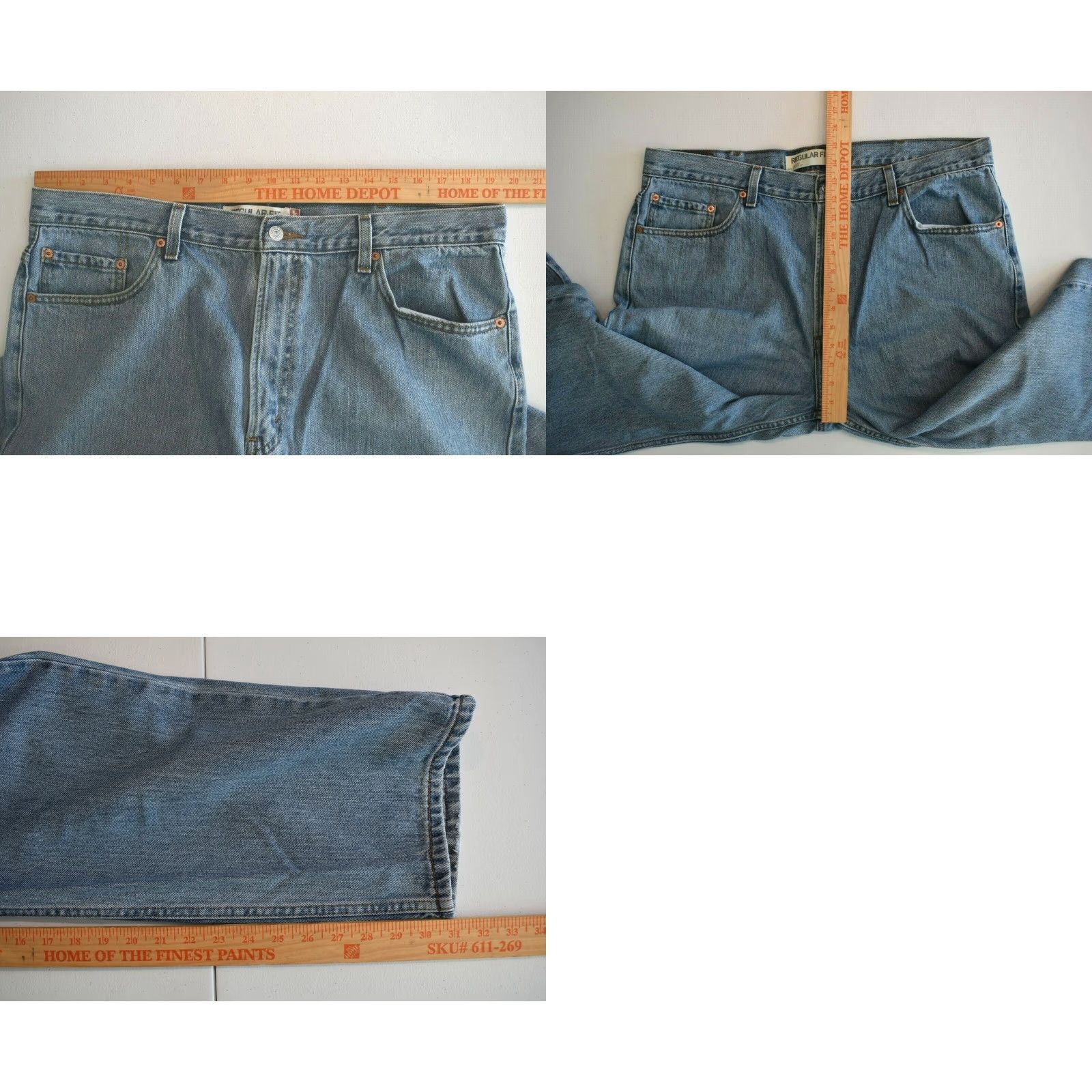 Levi's VINTAGE Levi's 505 Jeans Mens 39x31 Regular Distressed Blue Denim Cotton 9in Leg Opening Straight 13.5in Rise Size US 39 - 8 Thumbnail