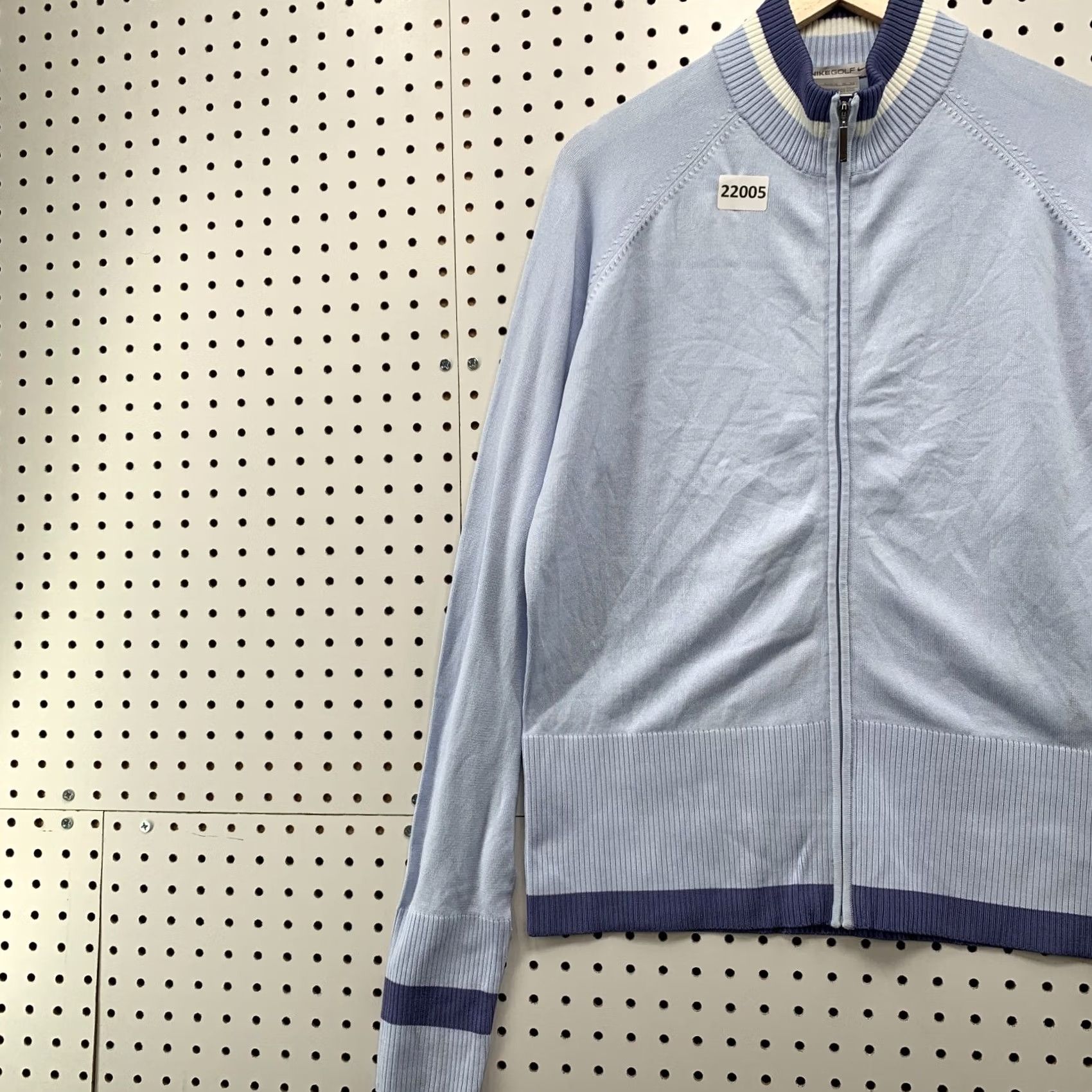 Nike Nike Golf Sweater Sky Blue Full Zip Ribbed Knit Womens XL Size XL / US 12-14 / IT 48-50 - 3 Thumbnail
