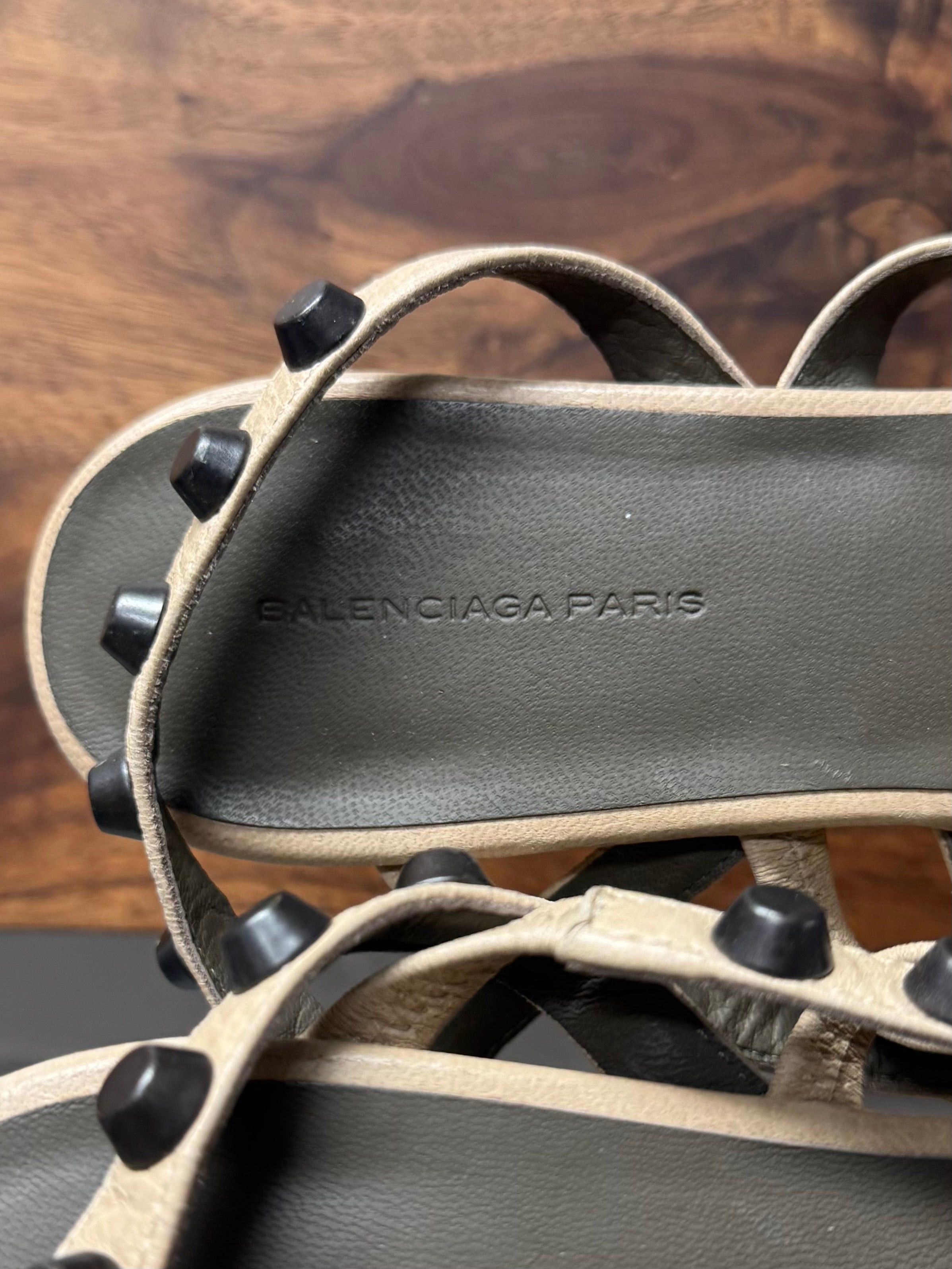 Balenciaga Balenciaga Studded ‘Wraparound’ Leather Sandal Flats Size US 9 / IT 39 - 3 Thumbnail