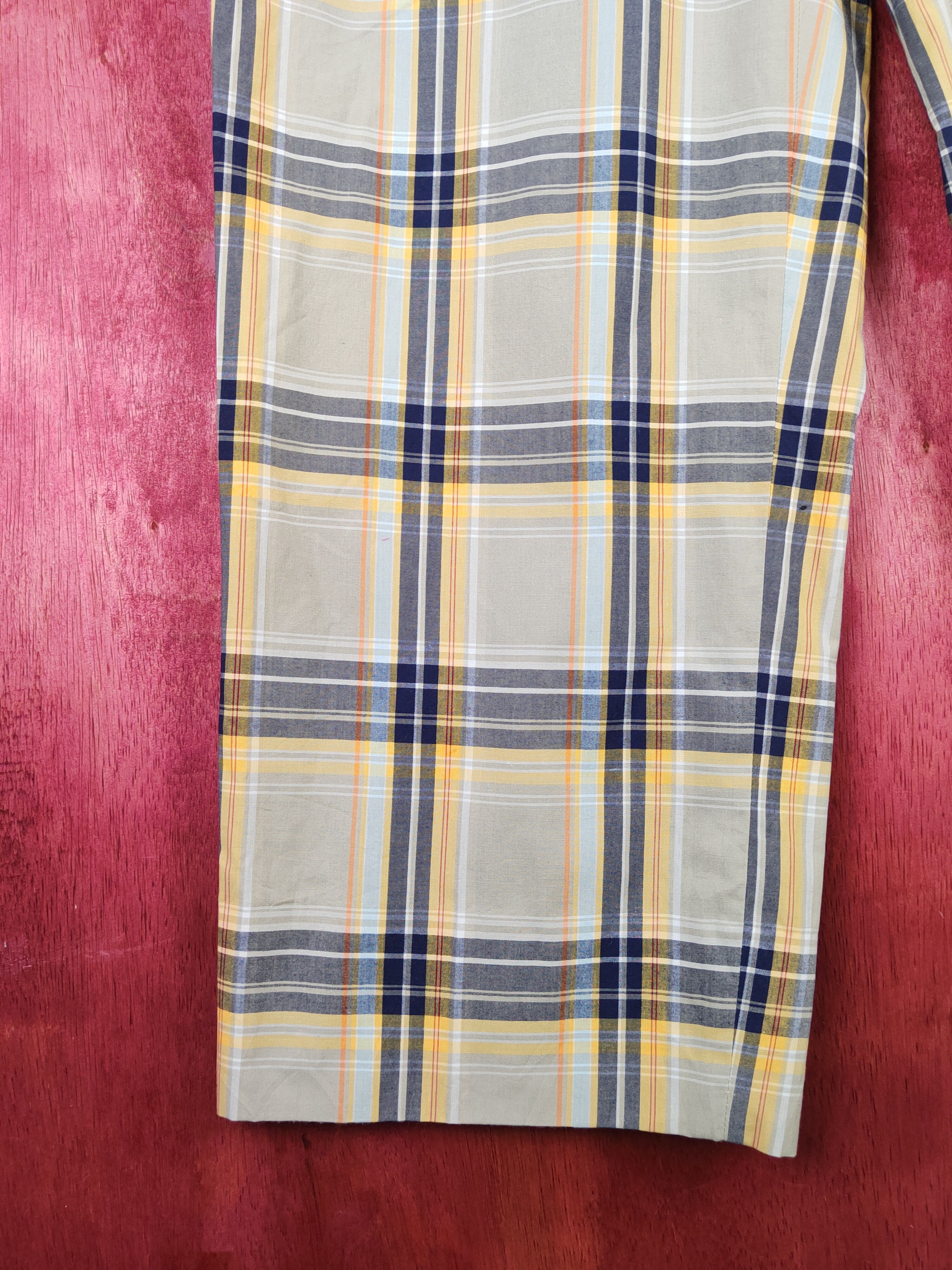 Kenzo Kenzo Golf Yellow Blue checkered Casual Pants #S1348 Size US 32 / EU 48 - 4 Thumbnail