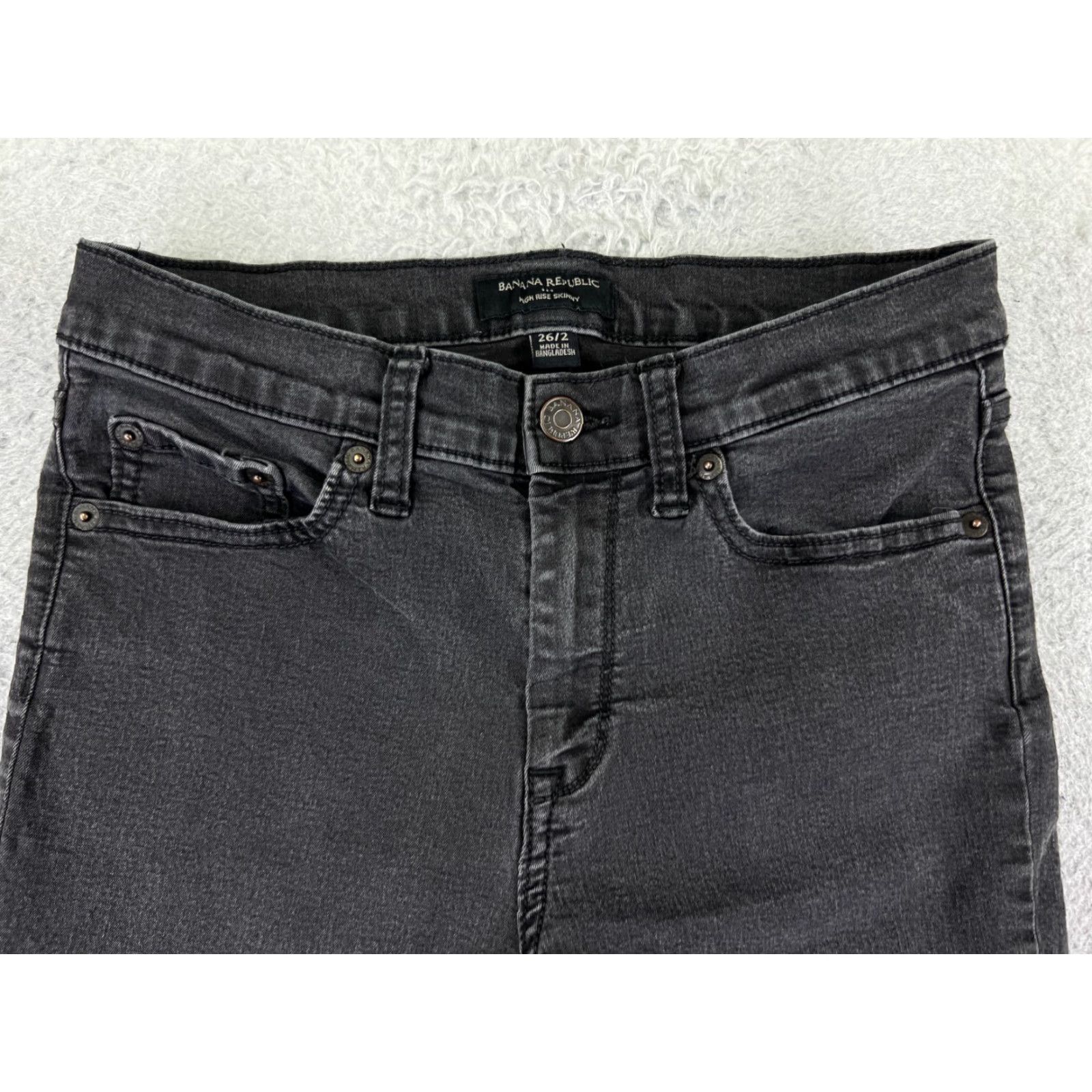 Banana Republic Banana Republic Jeans Womens 2 Black Denim High Rise Skinny Cotton Stretch Size 26" / US 2 / IT 38 - 4 Thumbnail